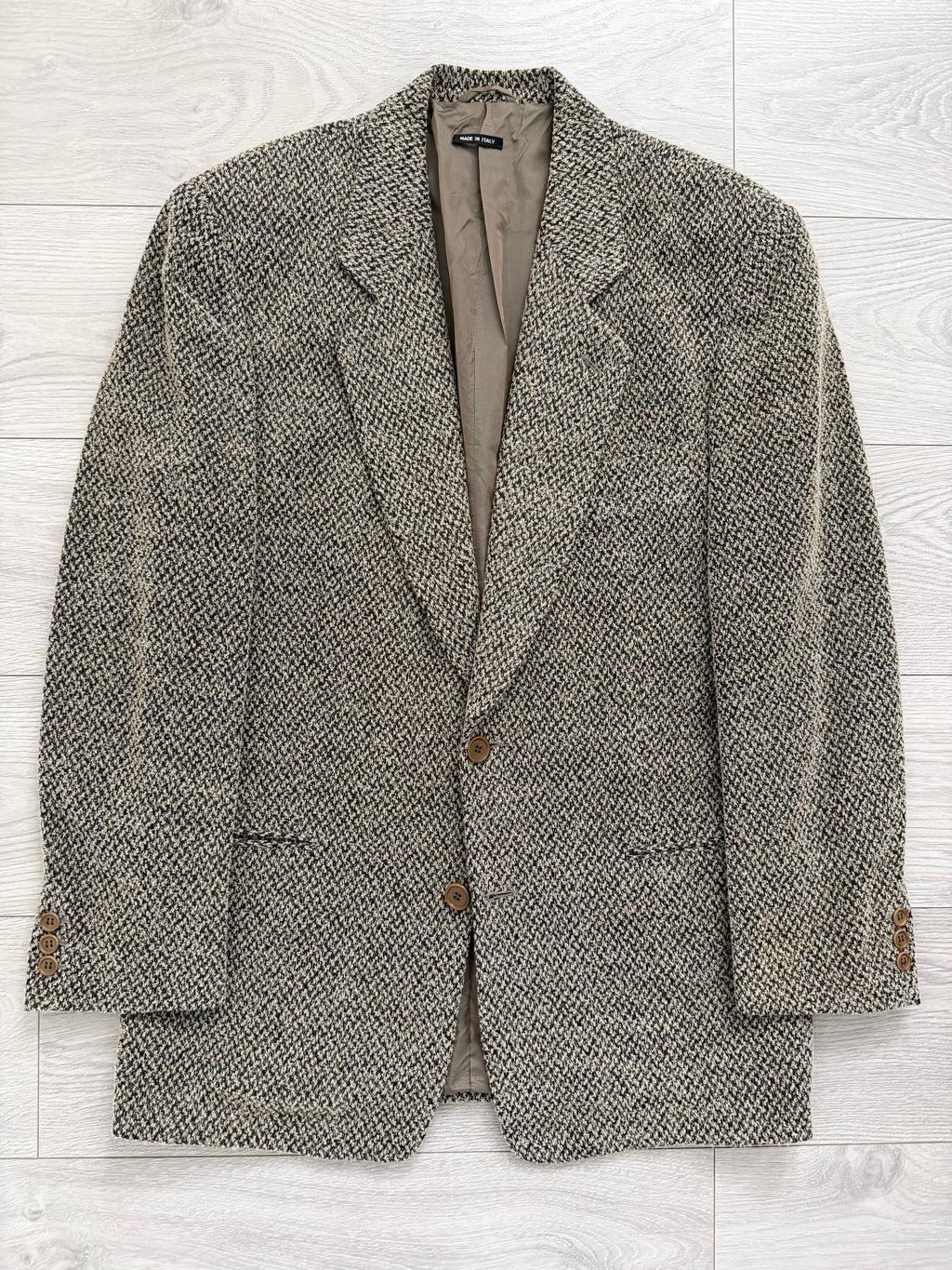Giorgio Armani Black Label 1990s 2B Textured Wool Blend Sport Jacket Blazer - Size L