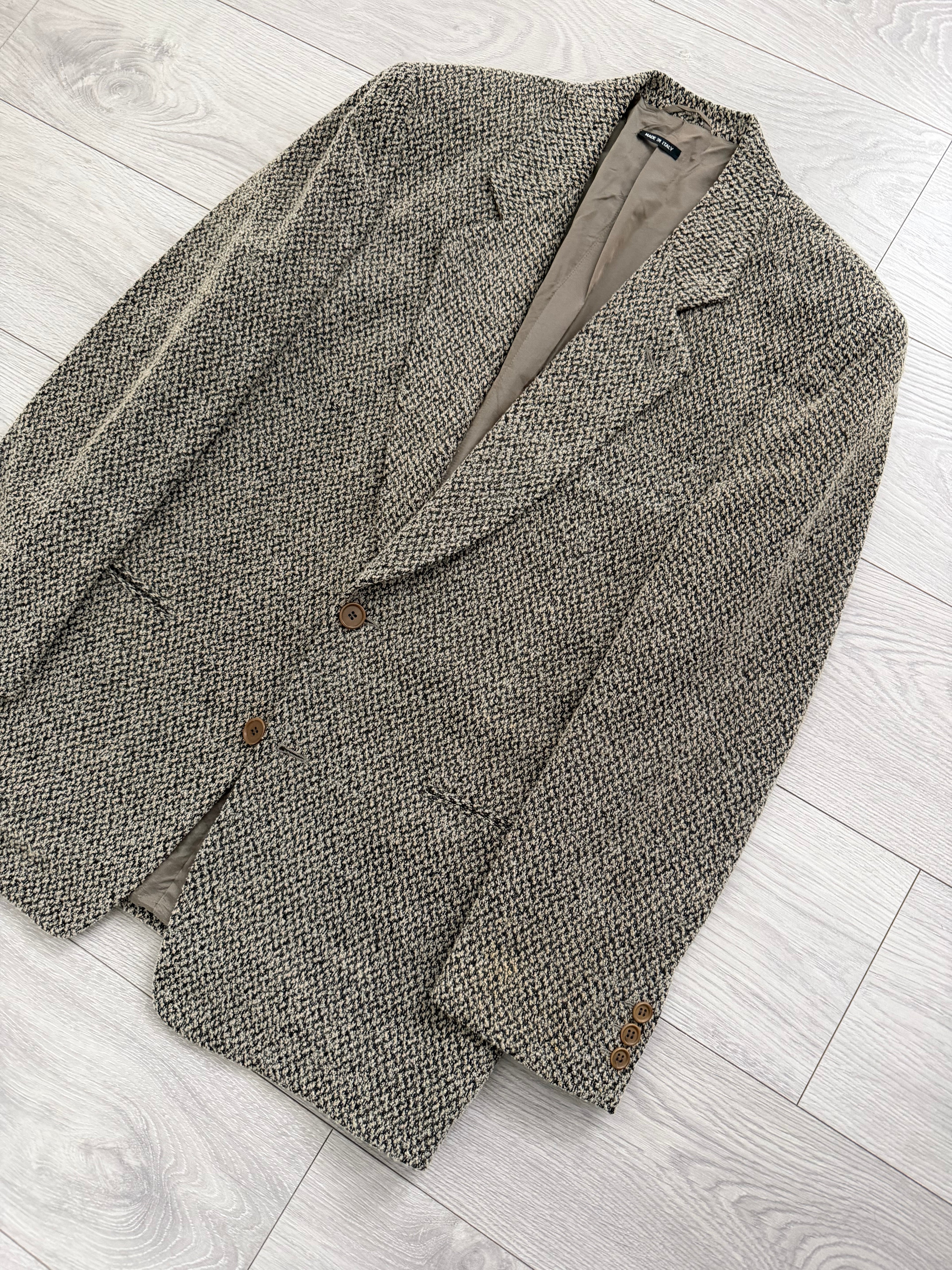 Giorgio Armani Black Label 1990s 2B Textured Wool Blend Sport Jacket Blazer - Size L