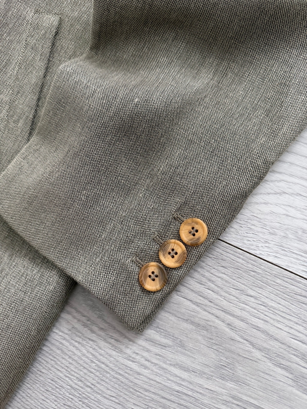 Giorgio Armani 1980s Nehru Collar Jacket Taupe Olive Brown - Size L