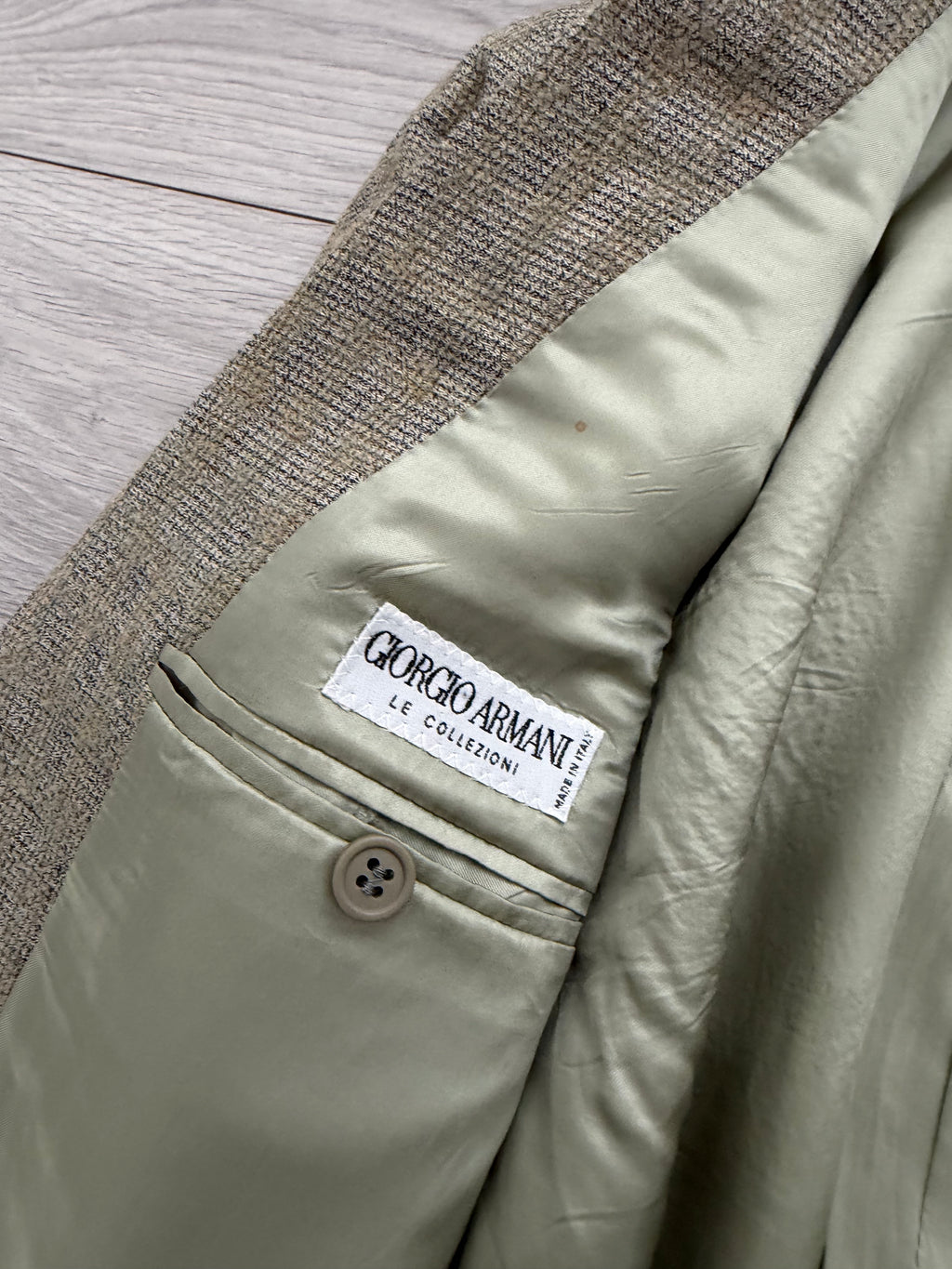 Giorgio Armani 1980s 2B Wool Linen Textured Sport Jacket Blazer - Size S