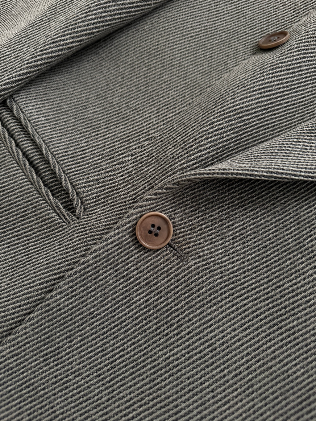 Emporio Armani 1990s Peaked Lapel Double Breasted Draped Wool Textured Twill Sport Jacket Blazer - Size S