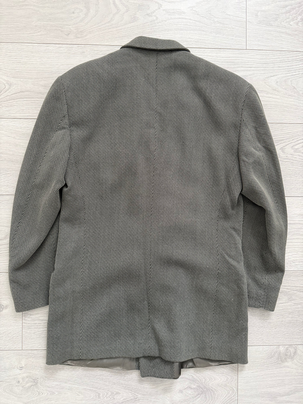 Emporio Armani 1990s Peaked Lapel Double Breasted Draped Wool Textured Twill Sport Jacket Blazer - Size S