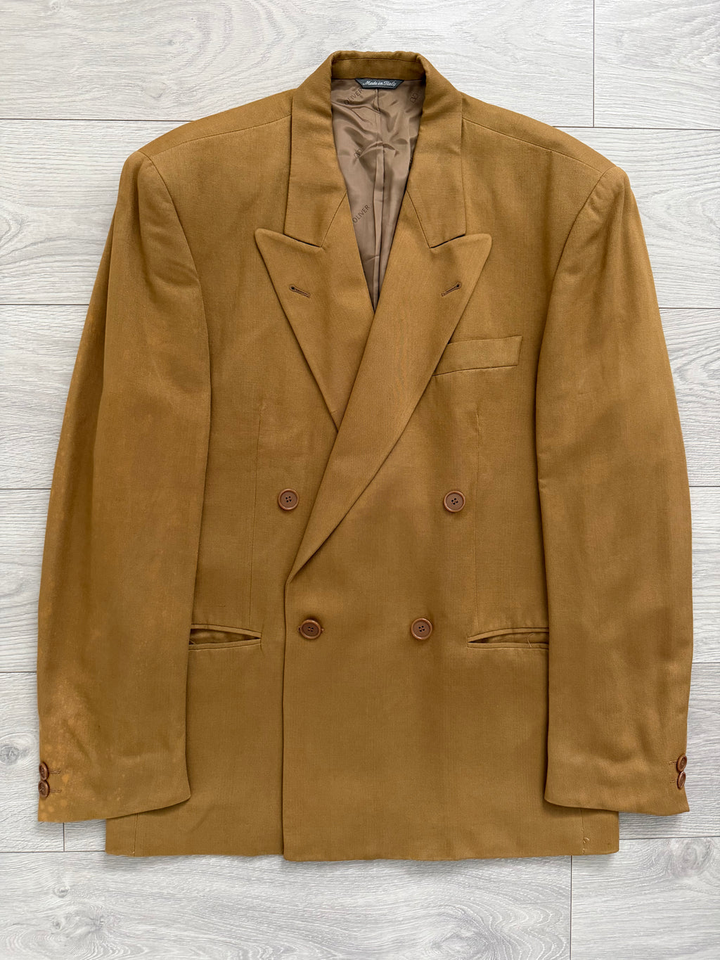 Valentino 1990s Peaked Lapel Double Breasted Viscose Wool Sport Jacket Blazer - Size L