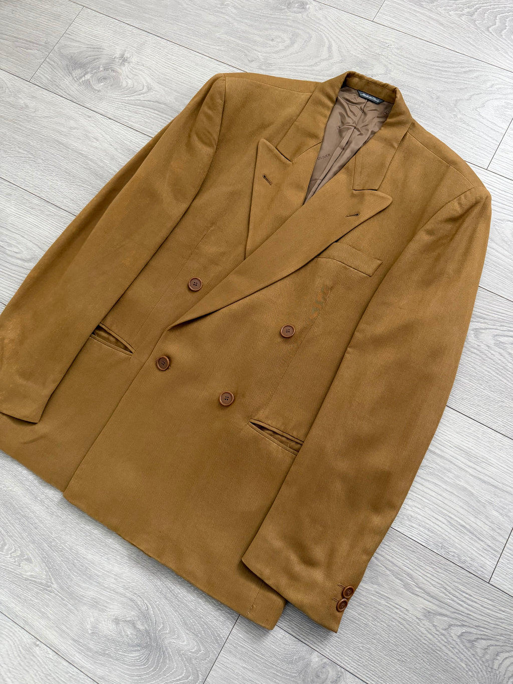 Valentino 1990s Peaked Lapel Double Breasted Viscose Wool Sport Jacket Blazer - Size L