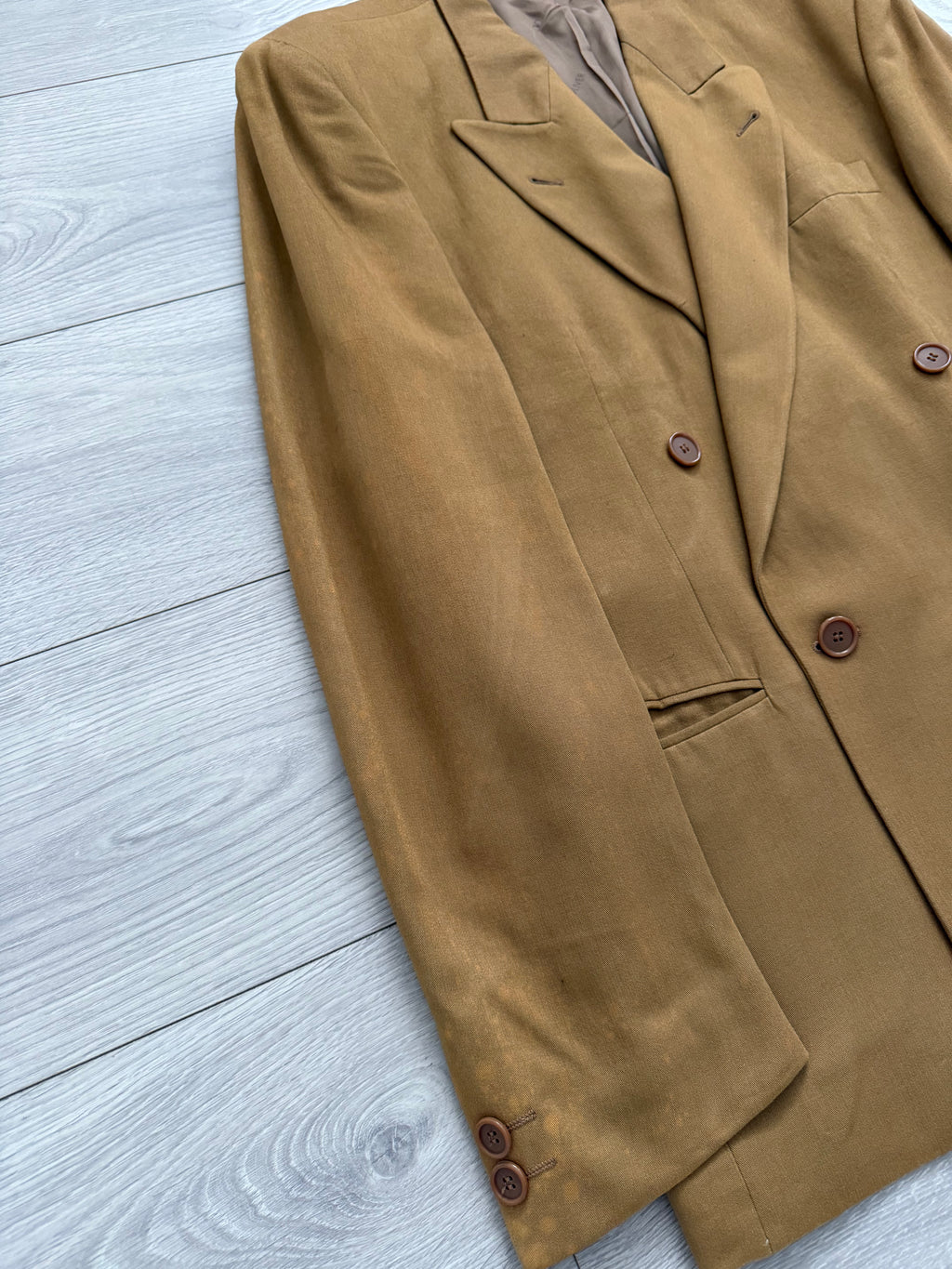 Valentino 1990s Peaked Lapel Double Breasted Viscose Wool Sport Jacket Blazer - Size L