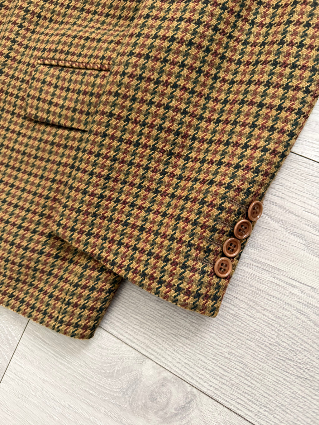 Valentino Couture 1990s 2B Houndstooth Wool Sport Jacket Blazer - Size L