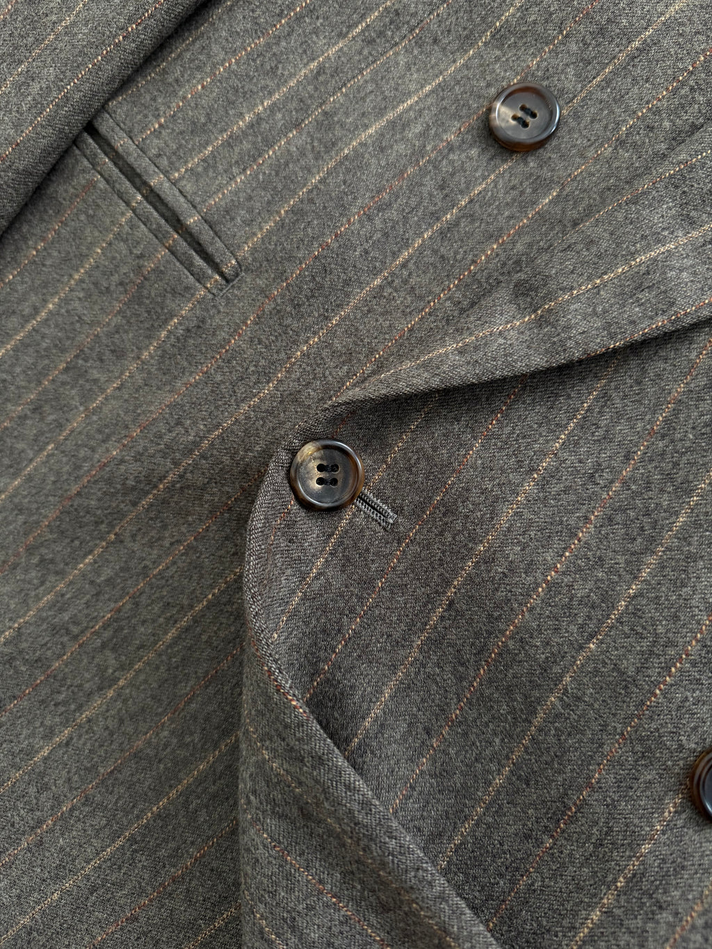 Christian Dior 1980s Peaked Lapel Double Breasted Pleated Wool Suit - Size M Jacket / 32" Waist
