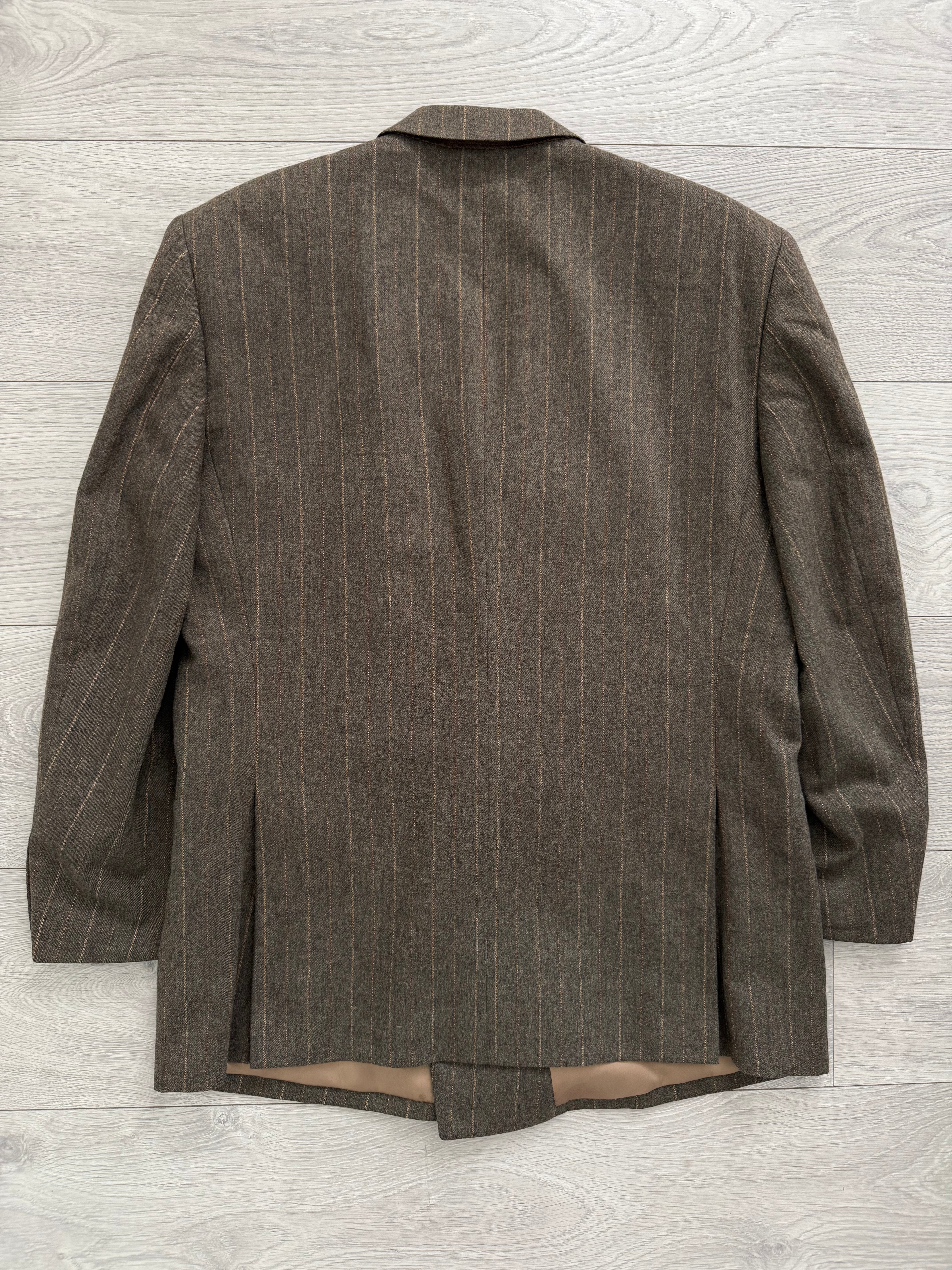 Christian Dior 1980s Peaked Lapel Double Breasted Pleated Wool Suit - Size M Jacket / 32" Waist