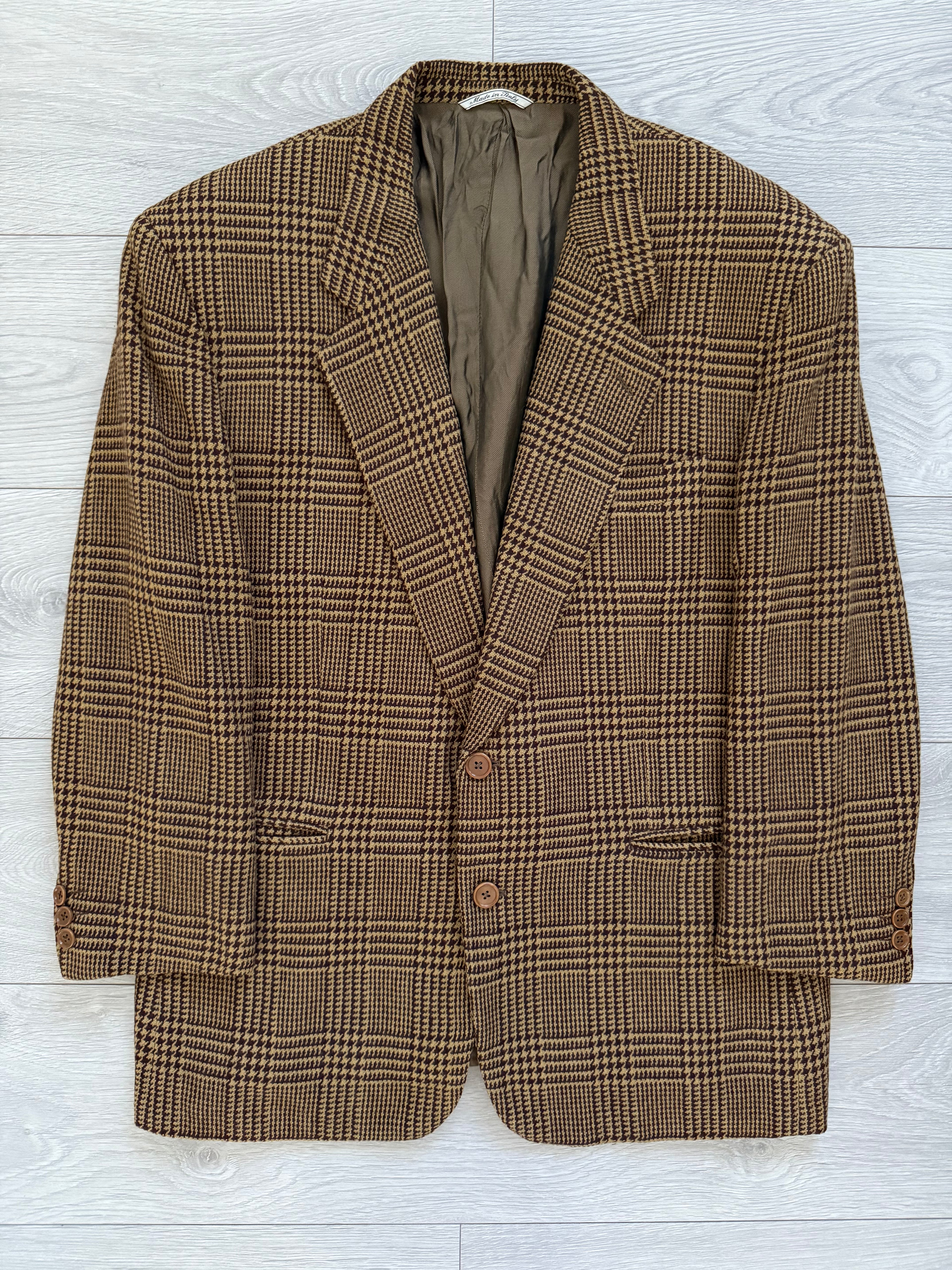 Gianfranco Ferre 1980s 2B Check Wool Sports Jacket Blazer - Size XL