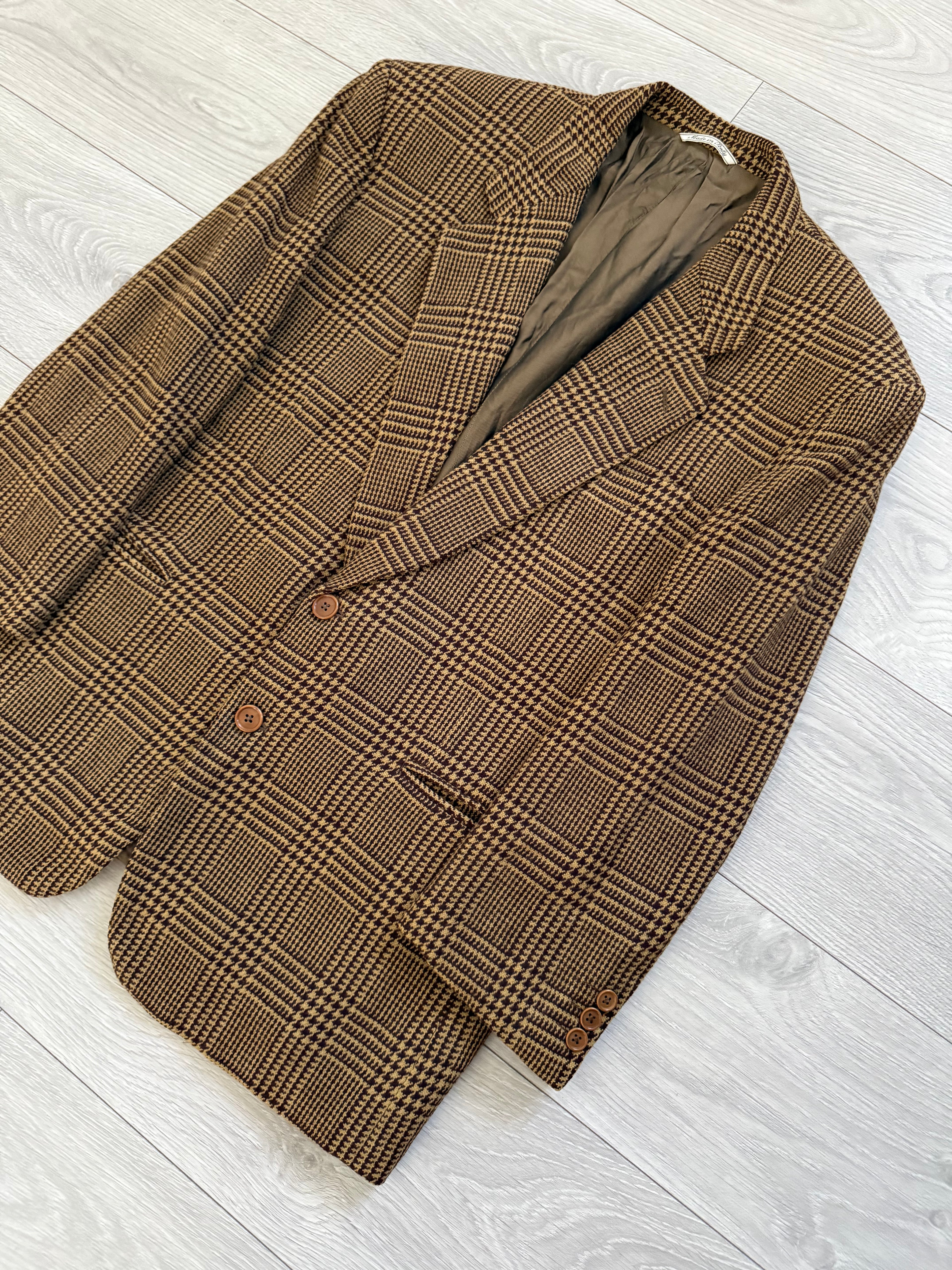 Gianfranco Ferre 1980s 2B Check Wool Sports Jacket Blazer - Size XL