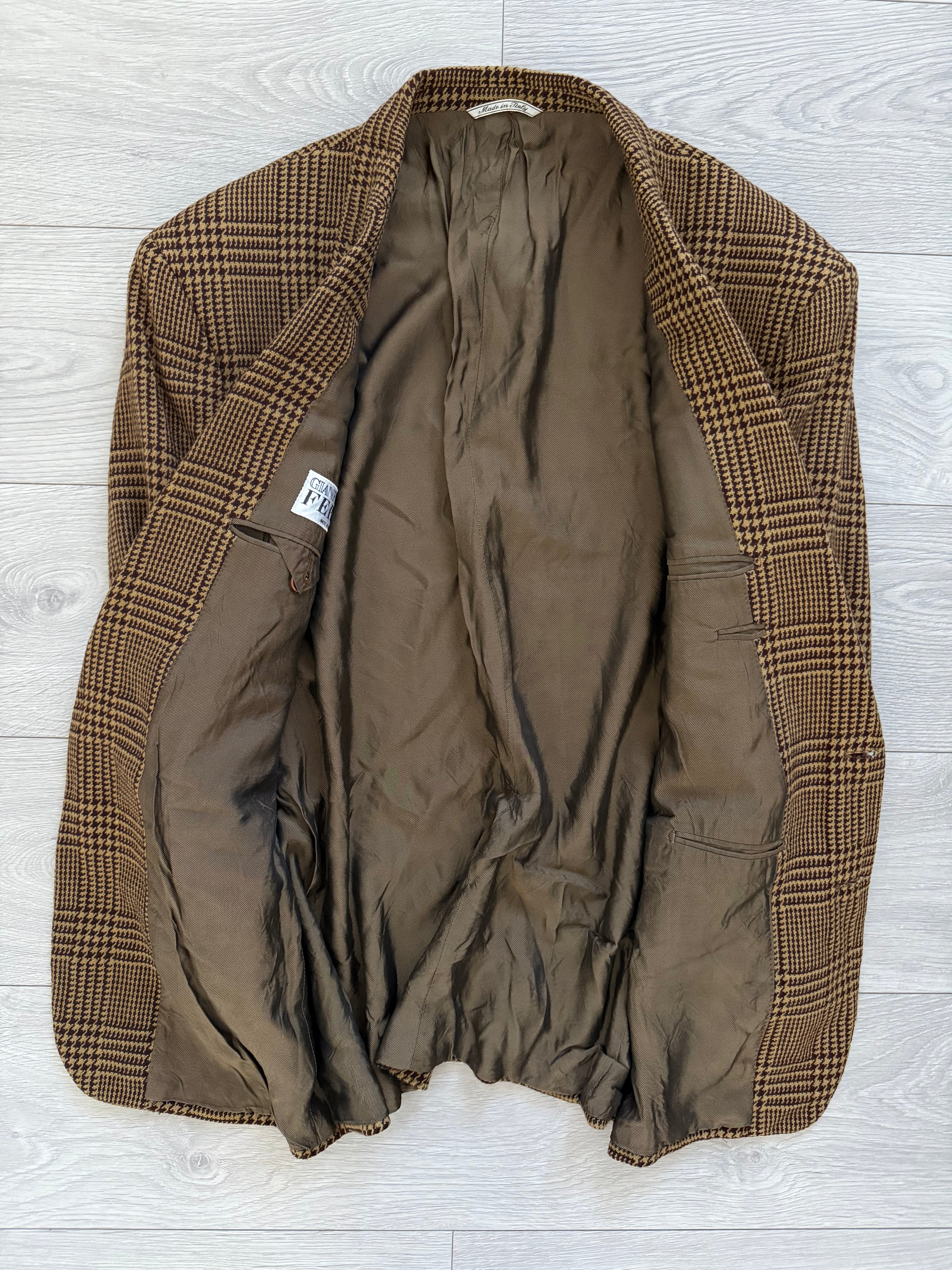 Gianfranco Ferre 1980s 2B Check Wool Sports Jacket Blazer - Size XL