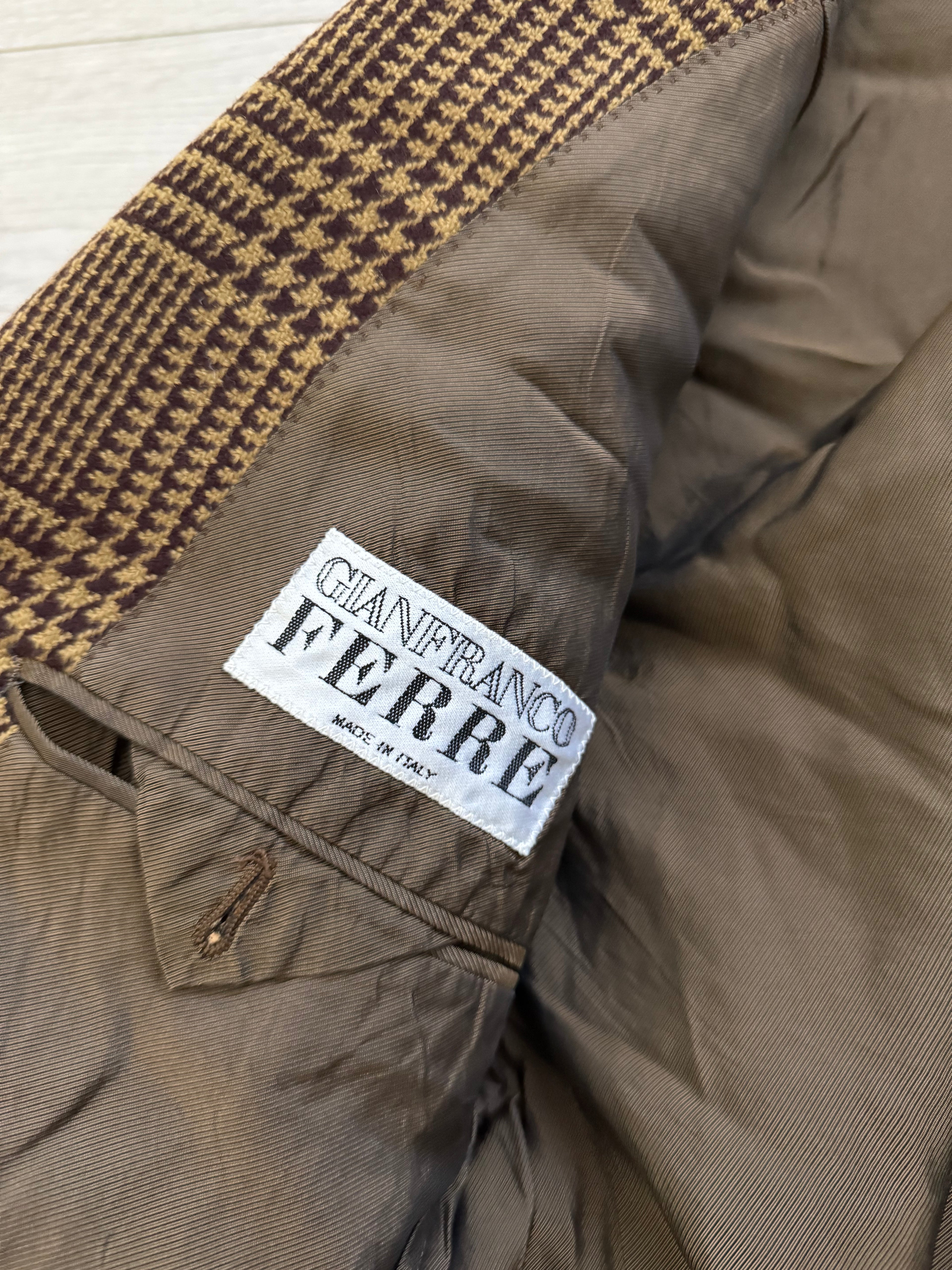Gianfranco Ferre 1980s 2B Check Wool Sports Jacket Blazer - Size XL