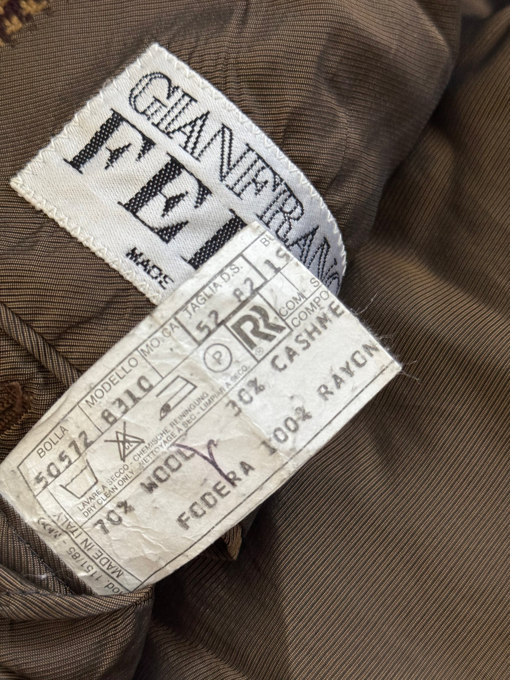 Gianfranco Ferre 1980s 2B Check Wool Sports Jacket Blazer - Size XL