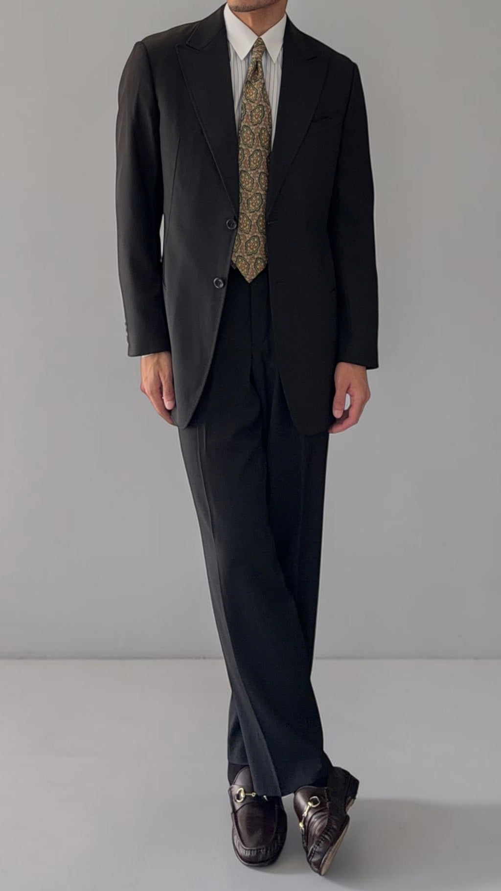 Armani 1990s Wool Viscose 2B Black Suit - Size M Jacket / 34" Waist