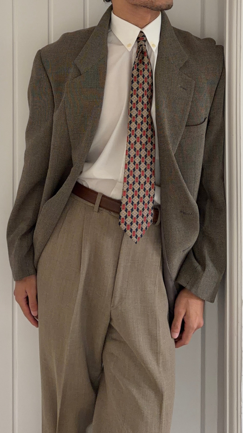 Giorgio Armani 1990s 2B Textured Cotton Wool Sport Jacket Blazer - Size XL