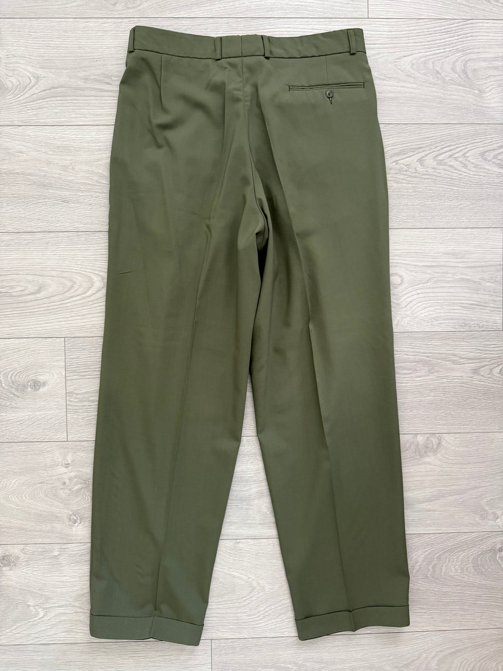 Vintage 1980s Double Breasted Peaked Lapel Pleated Green Suit & Tie - Size XL Jacket / 34" Waist