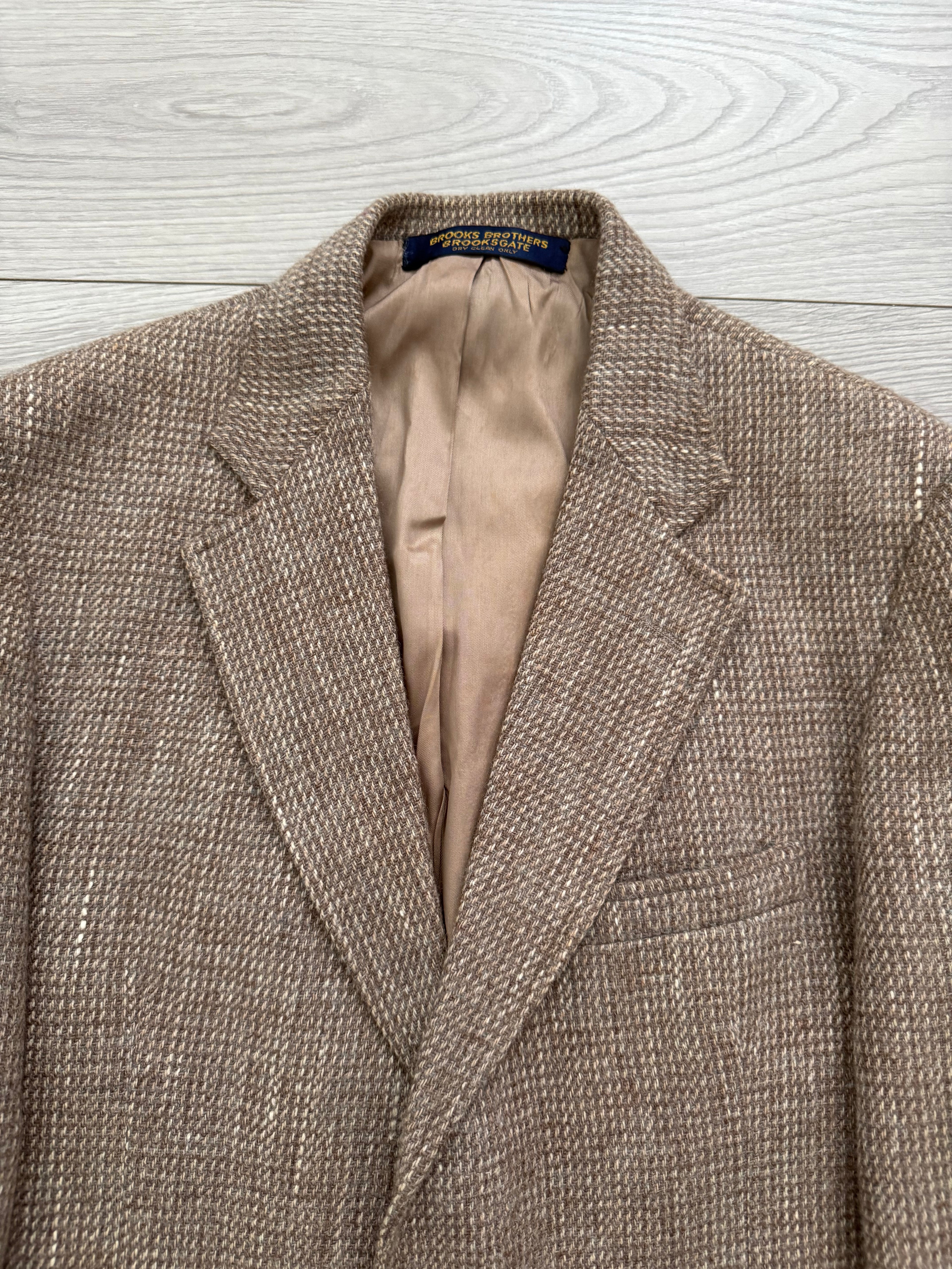 Brooks Brothers 1980s Textured Wool 2B Sports Jacket Blazer - Size S
