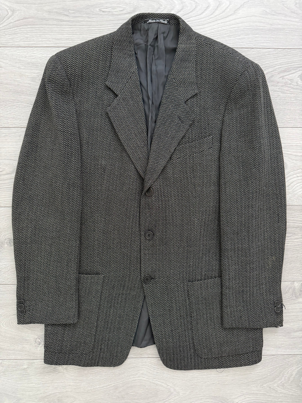 Giorgio Armani 1980s 3B Textured Wool Sports Jacket Blazer - Size L