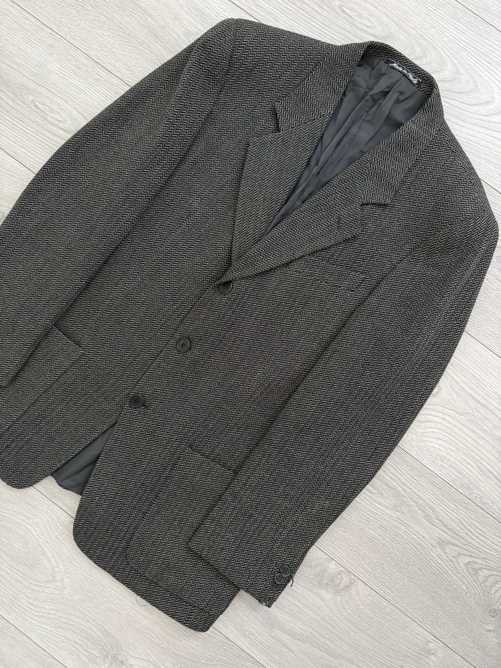 Giorgio Armani 1980s 3B Textured Wool Sports Jacket Blazer - Size L