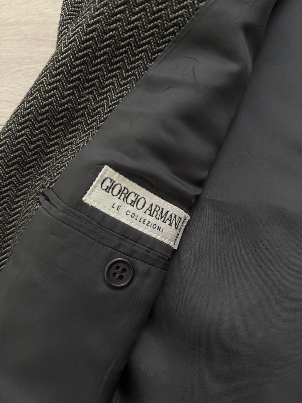 Giorgio Armani 1980s 3B Textured Wool Sports Jacket Blazer - Size L