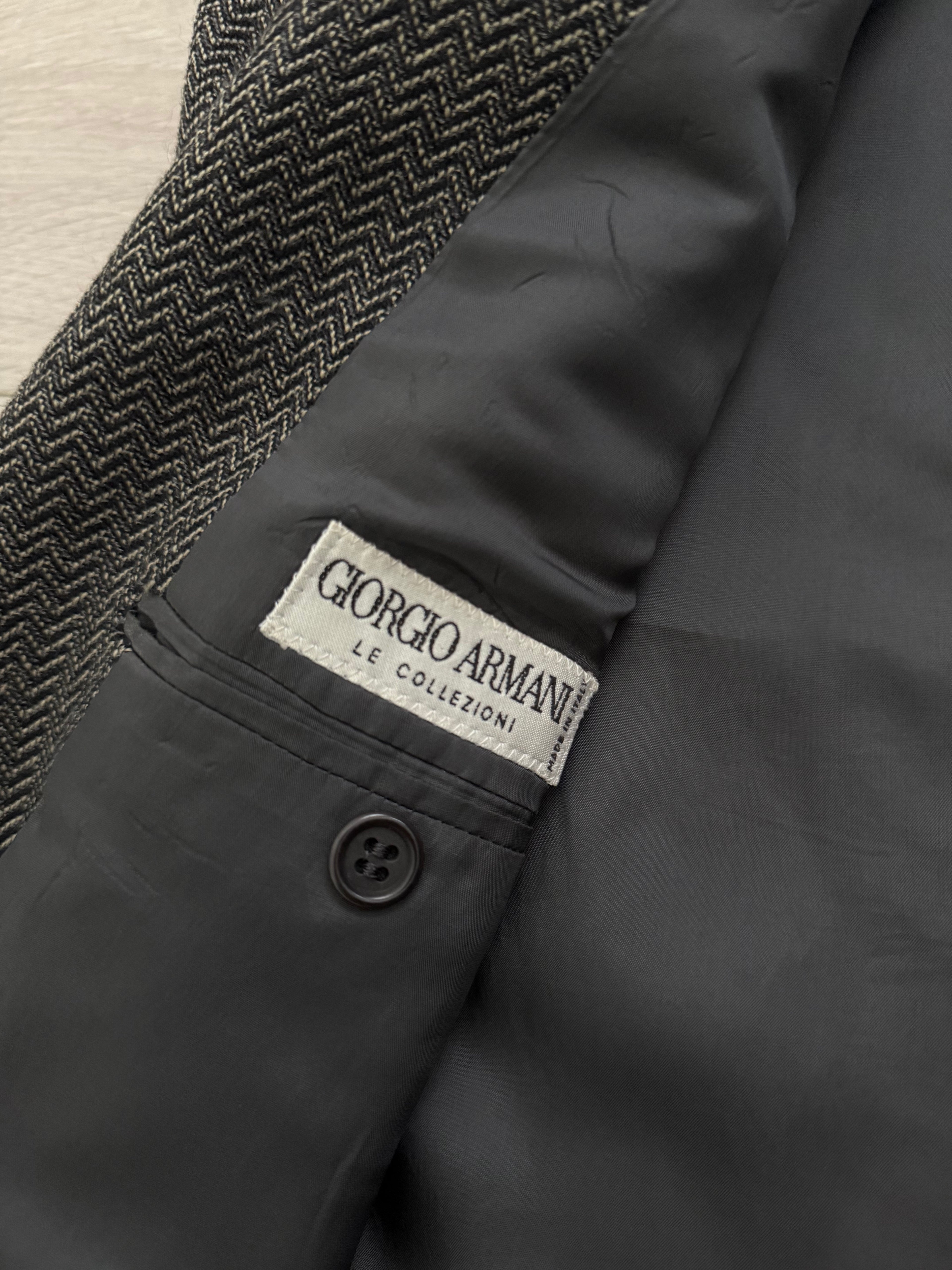 Giorgio Armani 1980s 3B Textured Wool Sports Jacket Blazer - Size L