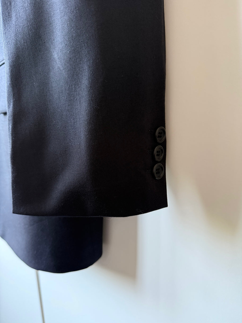 Hugo Boss 1980s 'Al Capone' Navy Peaked Lapel Double Breasted Wool Sports Jacket Blazer - Size L