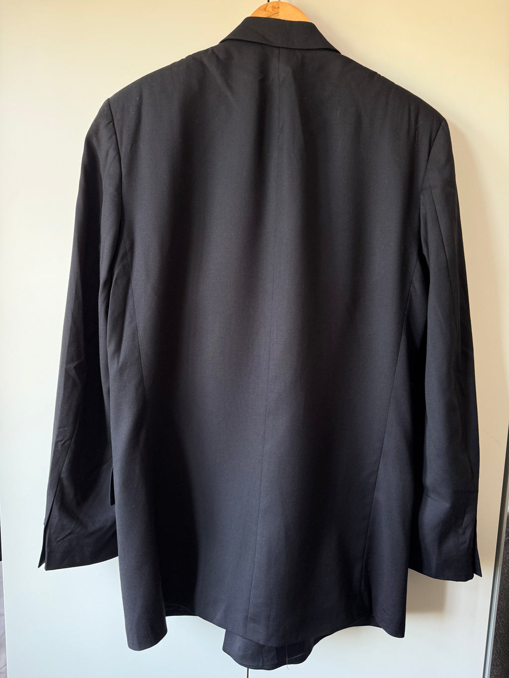 Hugo Boss 1980s 'Al Capone' Navy Peaked Lapel Double Breasted Wool Sports Jacket Blazer - Size L