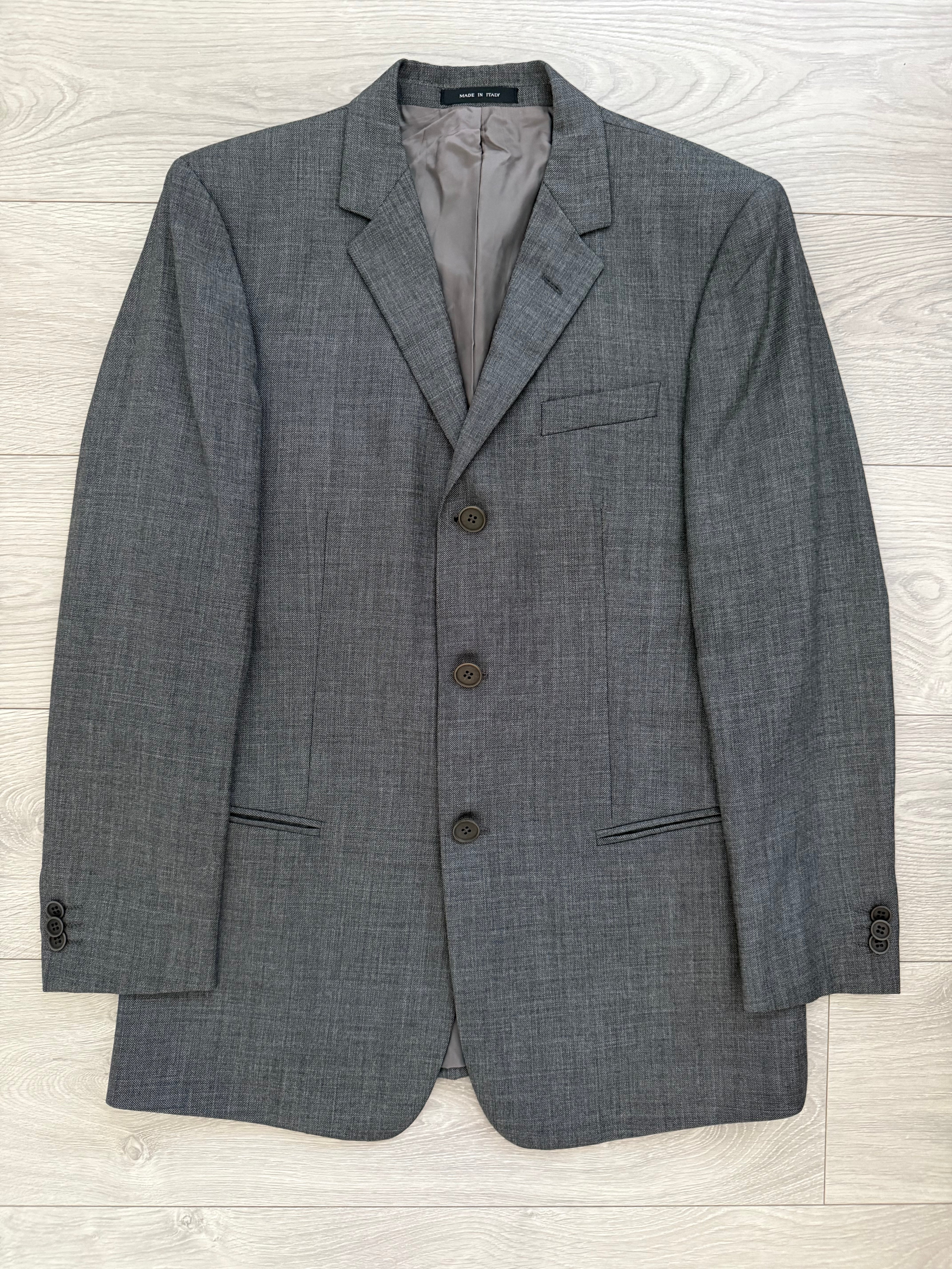 Emporio Armani AW2001 3B Grey Wool Suit - Size S Jacket / 30" Waist