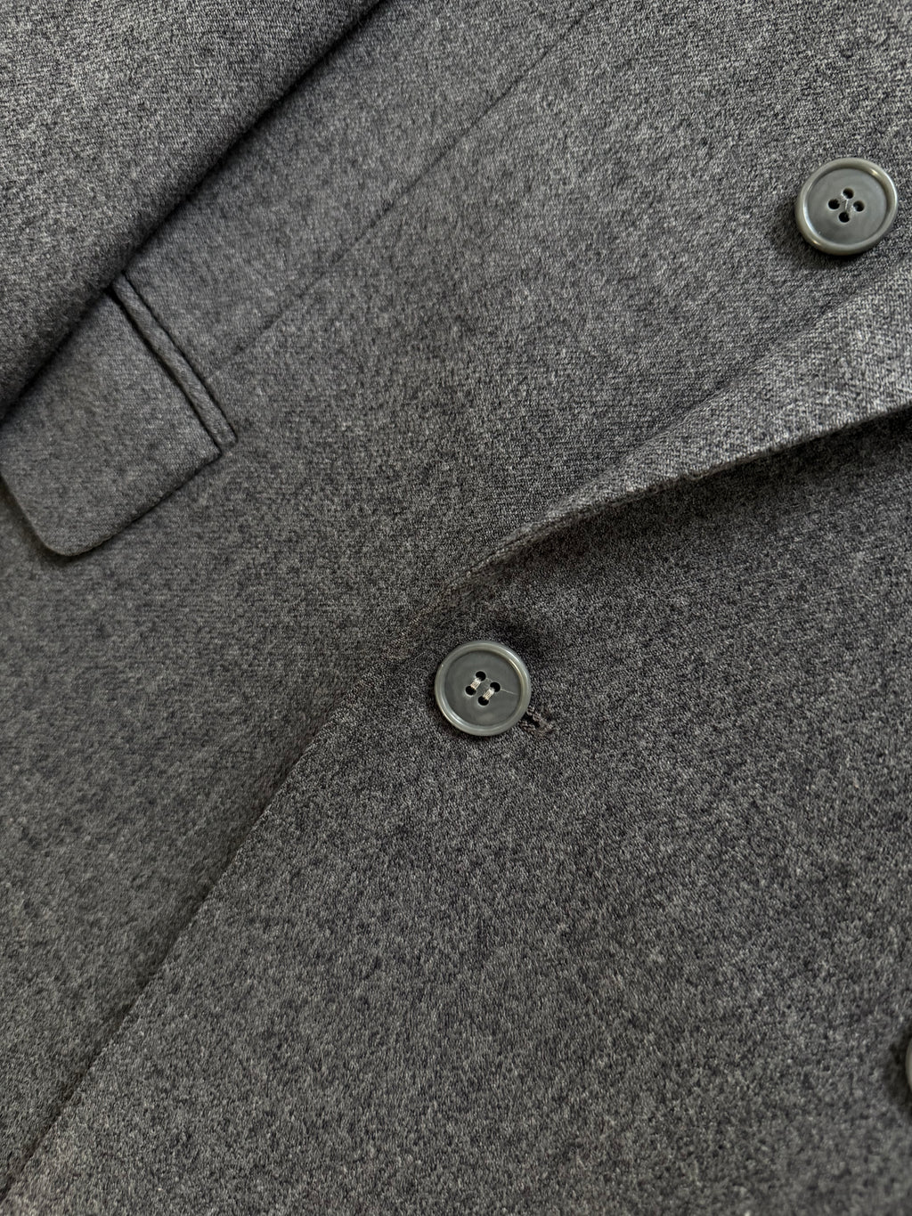 Louis Feraud Armani 1980s Peaked Lapel Double Breasted Wool Grey Sport Jacket Blazer - Size XL