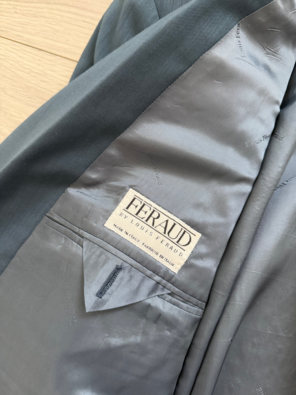 Louis Feraud Armani 1980s Peaked Lapel Double Breasted Wool Blue Sport Jacket Blazer - Size XXXL