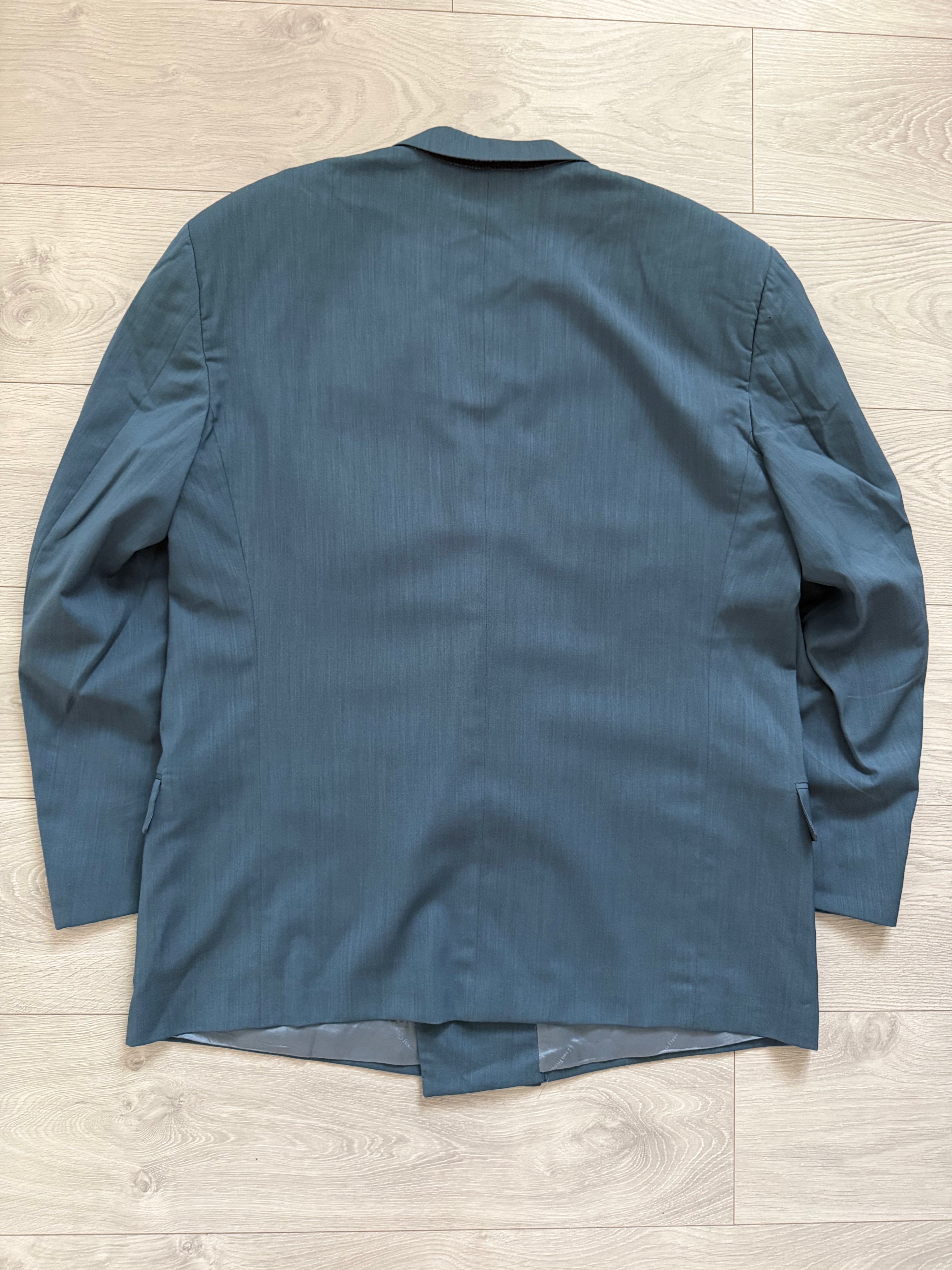 Louis Feraud Armani 1980s Peaked Lapel Double Breasted Wool Blue Sport Jacket Blazer - Size XXXL