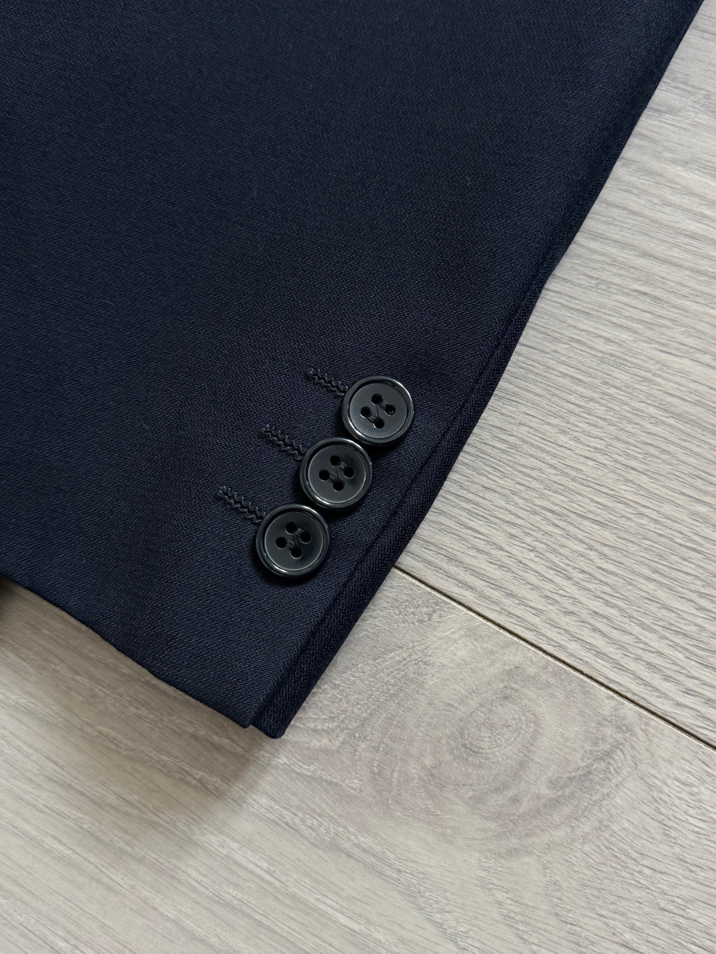 Louis Feraud Armani 1980s Peaked Lapel Double Breasted Wool Navy Sport Jacket Blazer - Size L