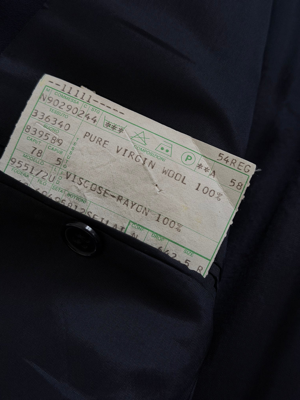 Louis Feraud Armani 1980s Peaked Lapel Double Breasted Wool Navy Sport Jacket Blazer - Size L