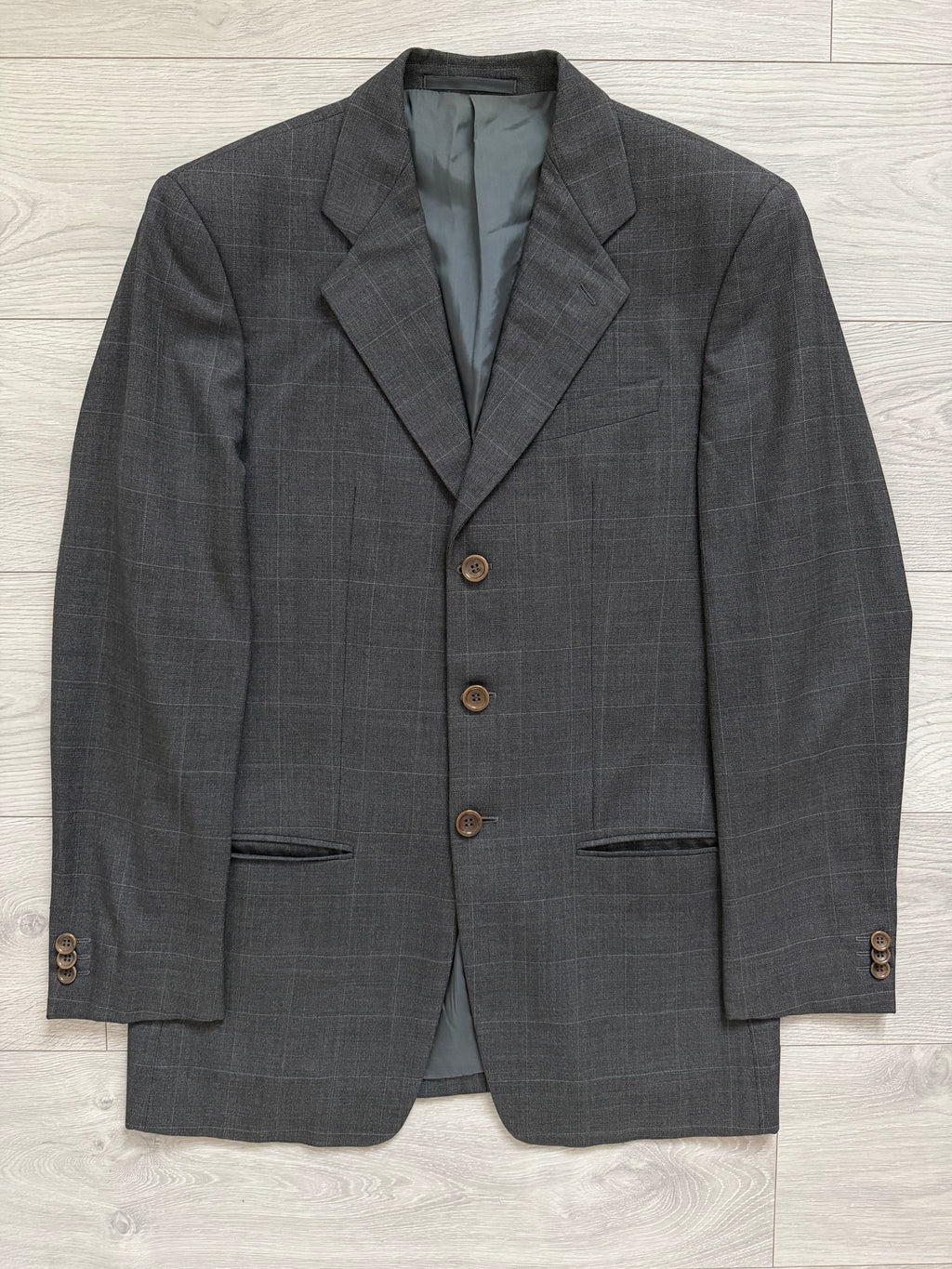 Armani 1990s 3B Wool Check Sport Jacket Blazer - Size M