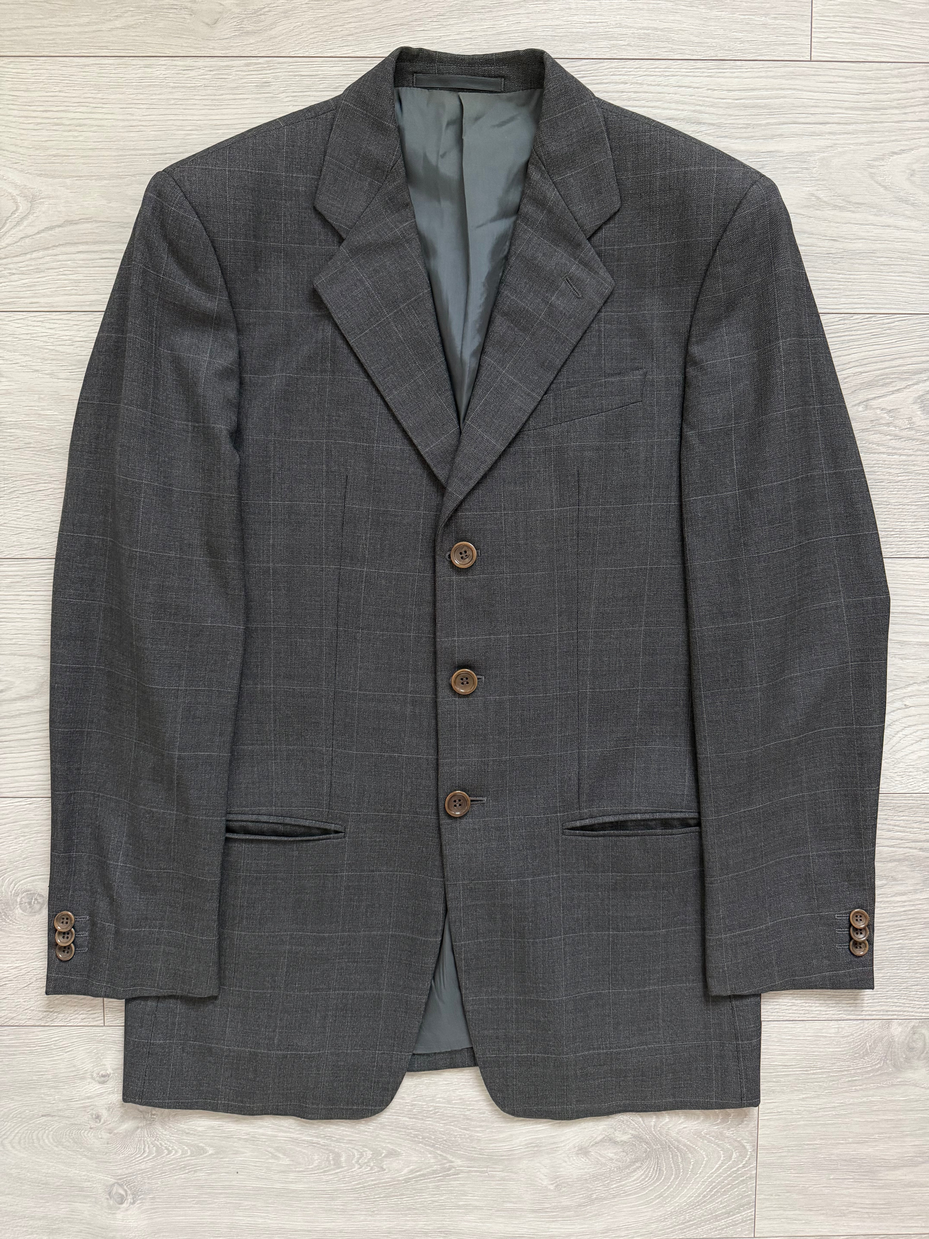 Armani 1990s 3B Wool Check Sport Jacket Blazer - Size M