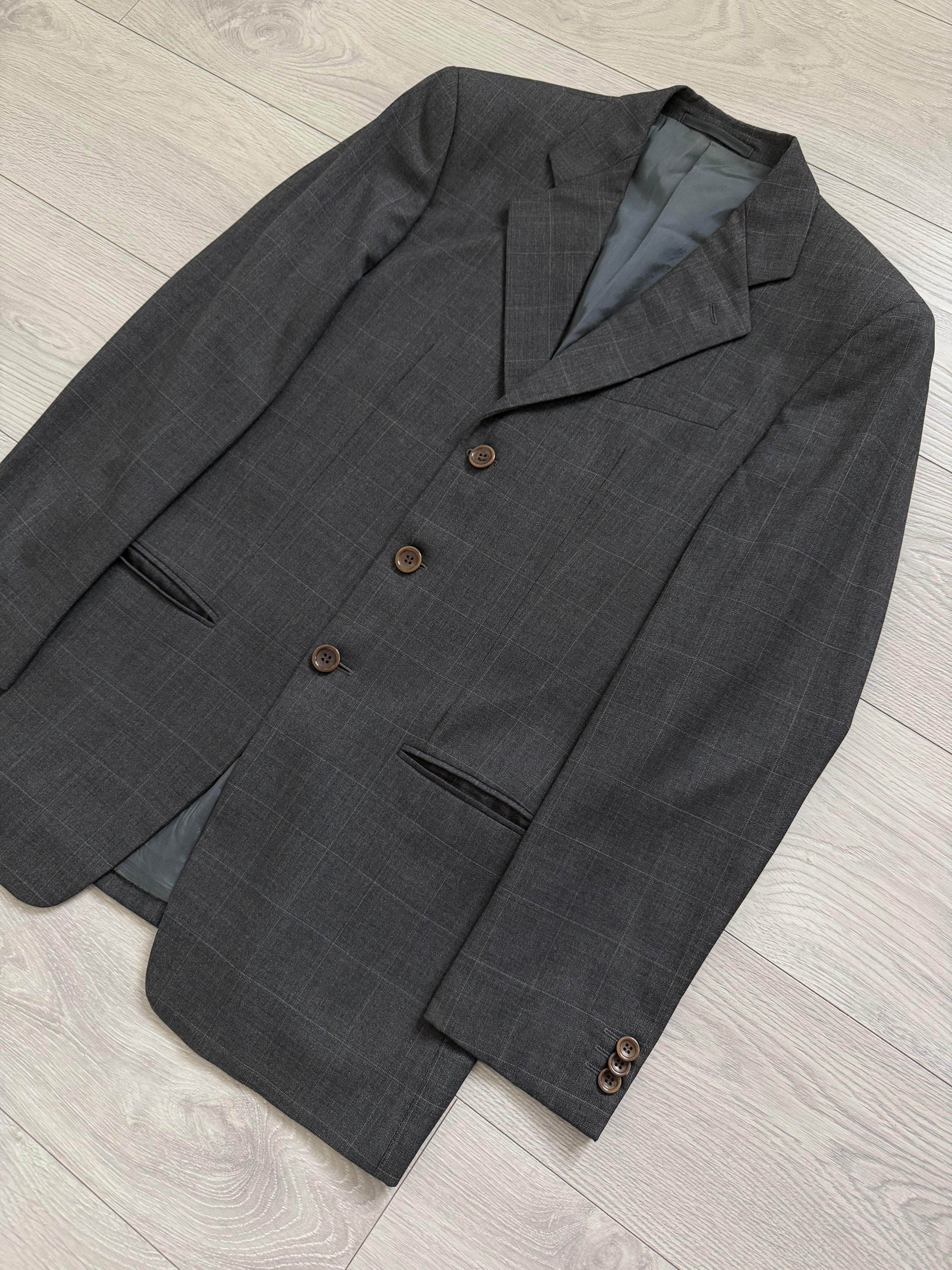 Armani 1990s 3B Wool Check Sport Jacket Blazer - Size M