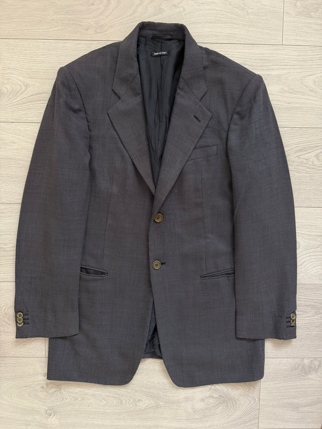 Giorgio Armani Black Label 1990s 2B Wool Textured Sport Jacket Blazer - Size M