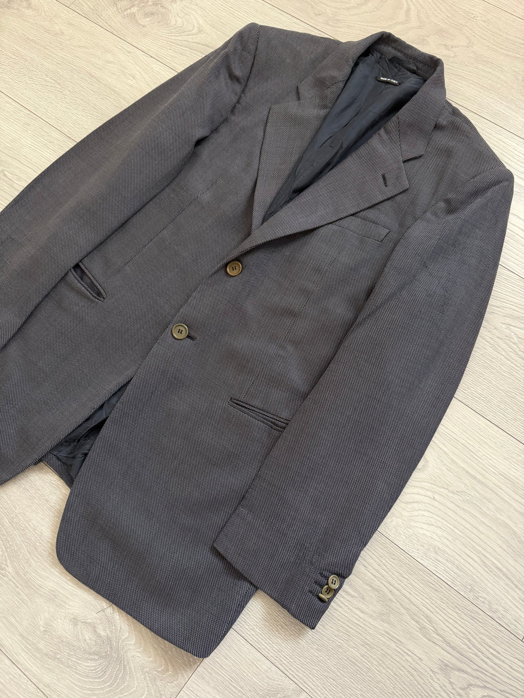 Giorgio Armani Black Label 1990s 2B Wool Textured Sport Jacket Blazer - Size M