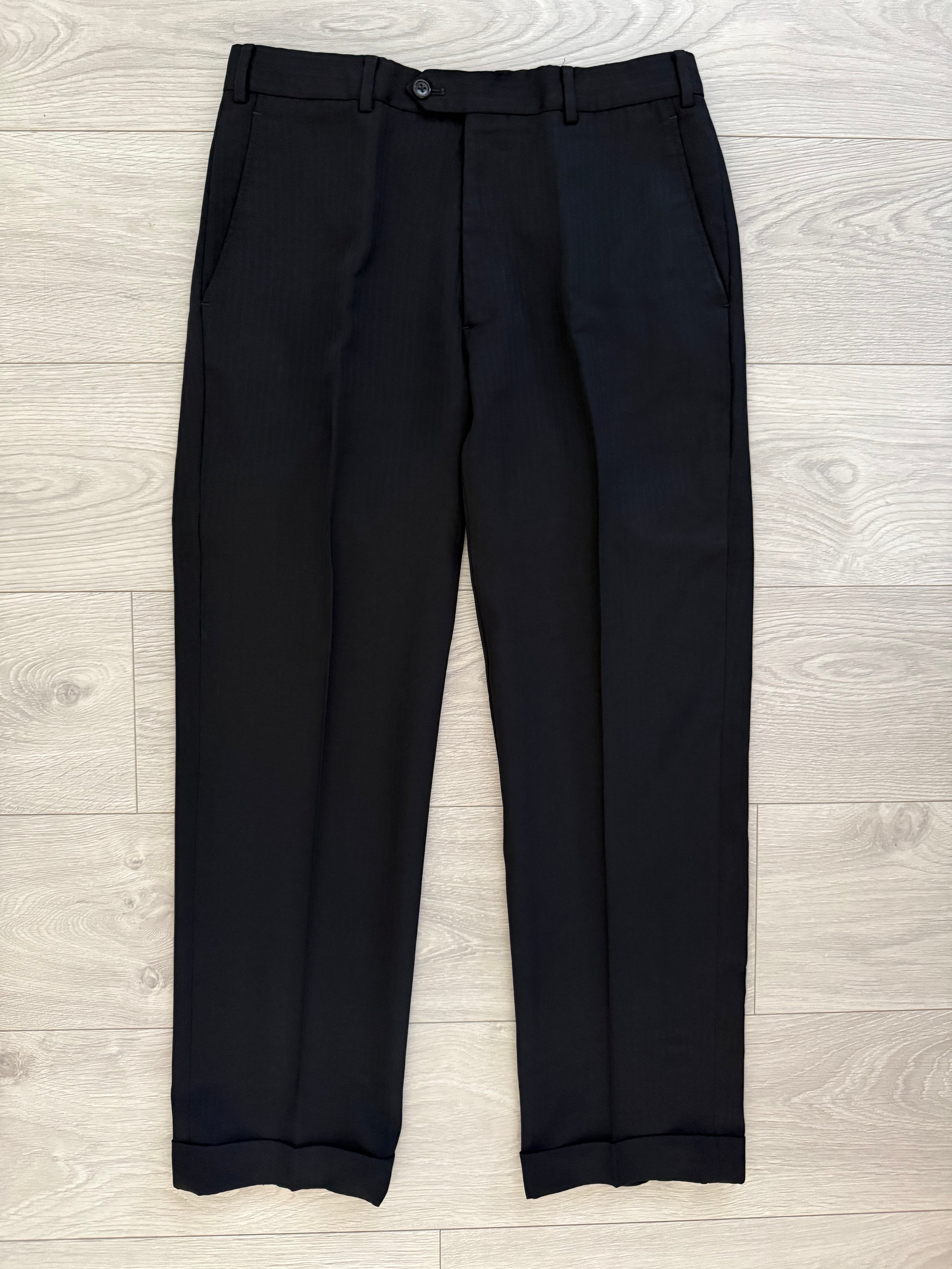 Armani 1990s 1B Pleated Wool Navy Suit - Size S Jacket / 31" Waist