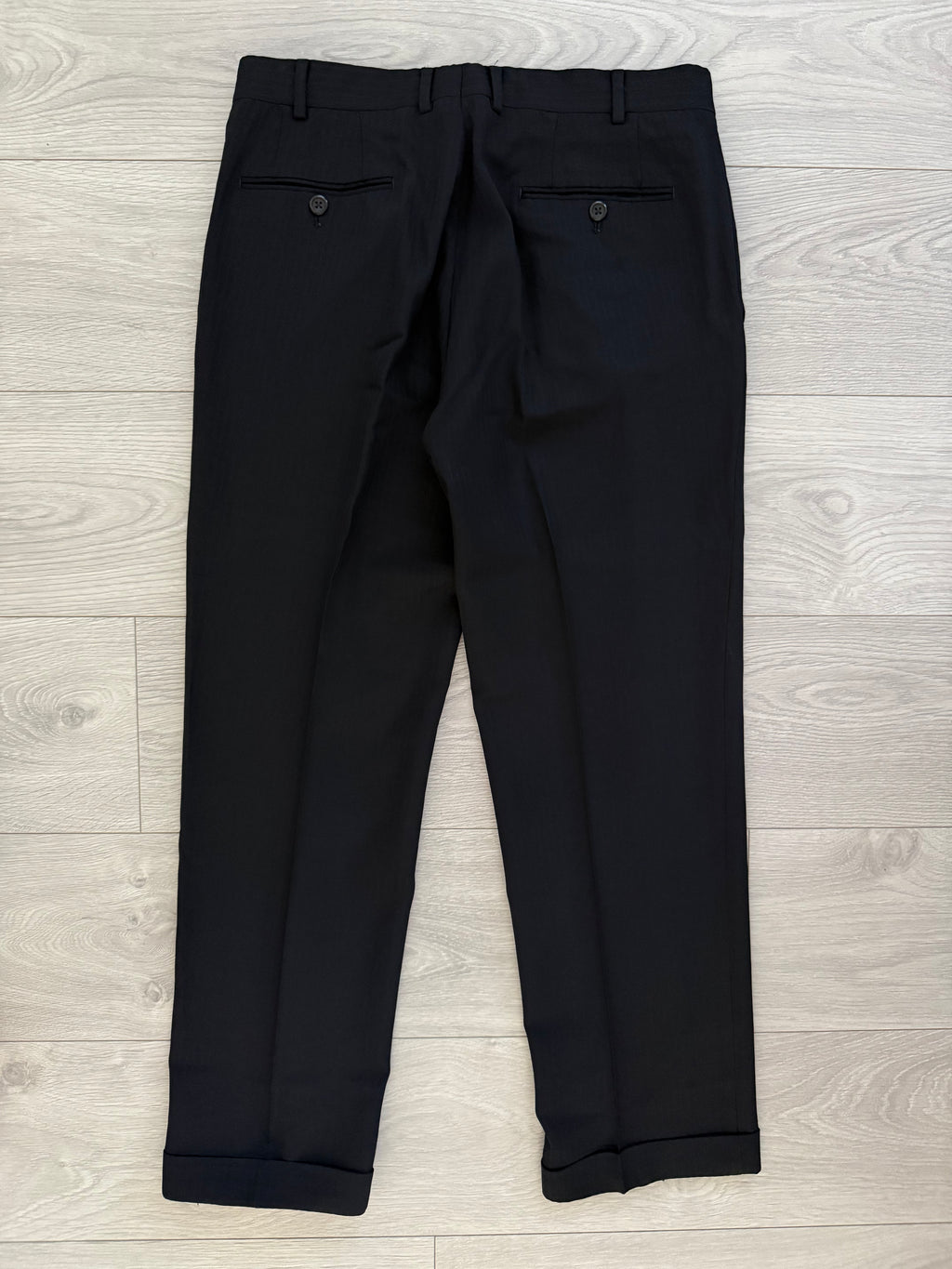 Armani 1990s 1B Pleated Wool Navy Suit - Size S Jacket / 31" Waist
