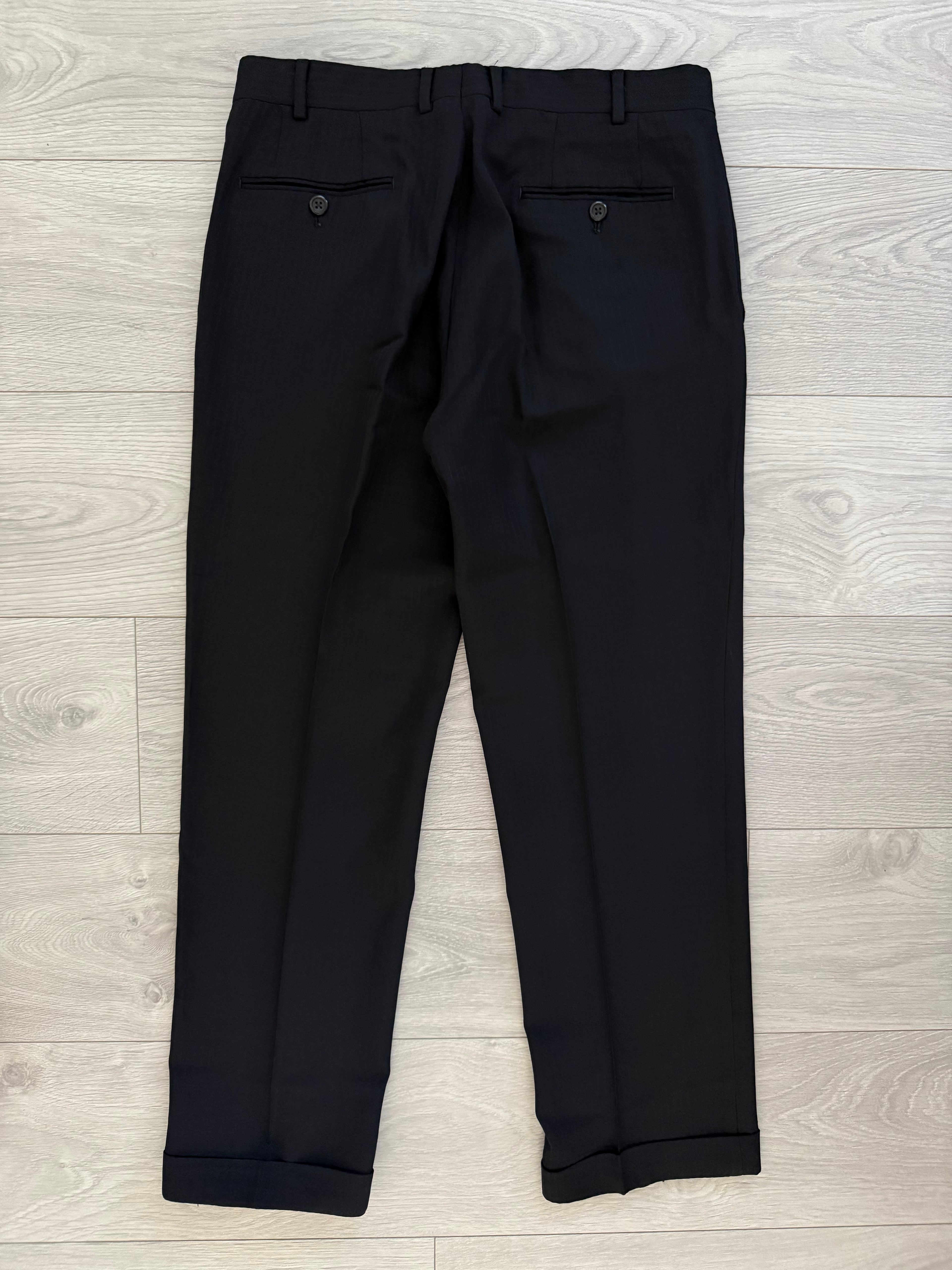 Armani 1990s 1B Pleated Wool Navy Suit - Size S Jacket / 31" Waist