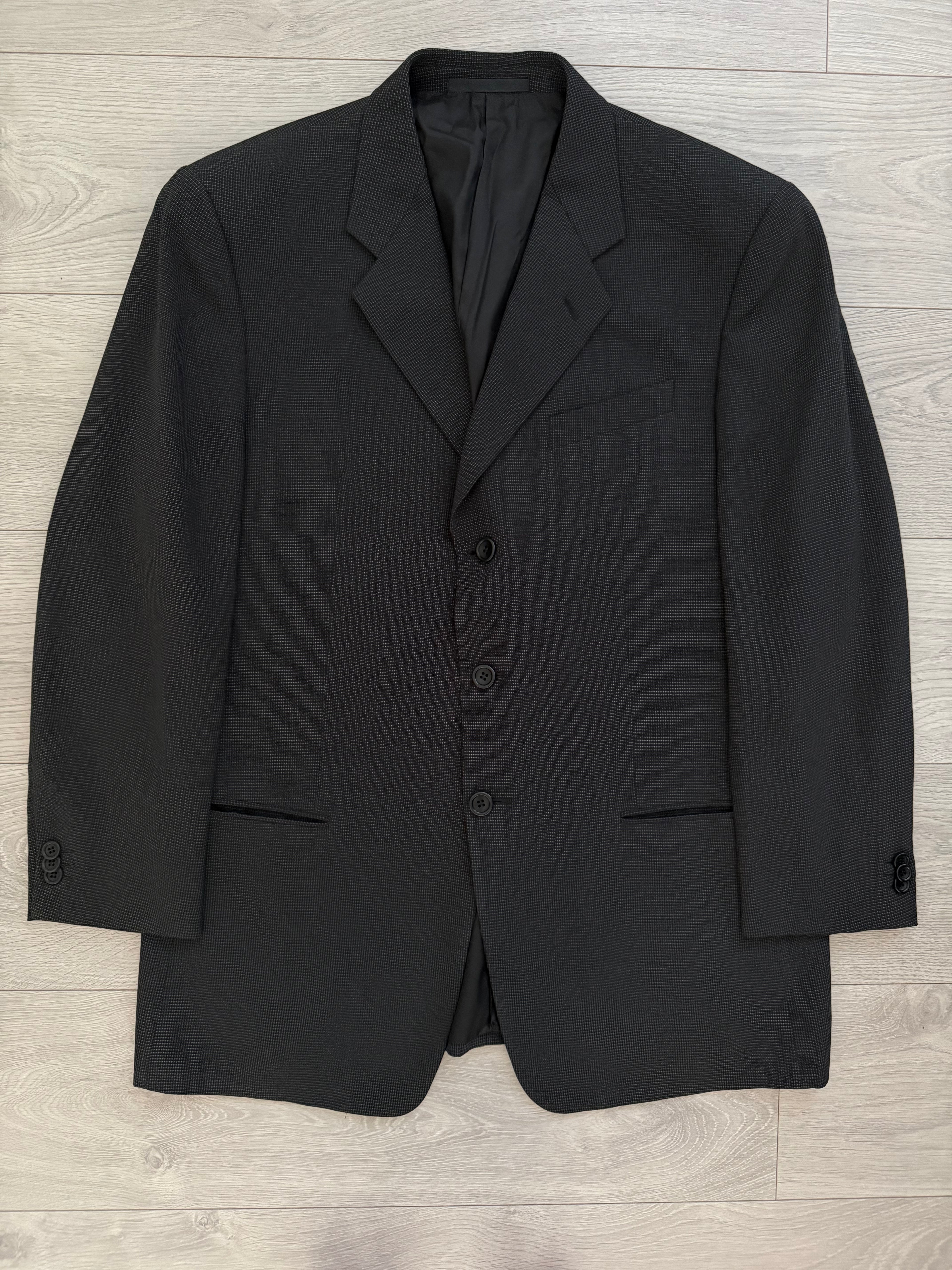 Armani 1990s 3B Textured Wool Double-Pleated Suit - Size XL Jacket / 36" Waist