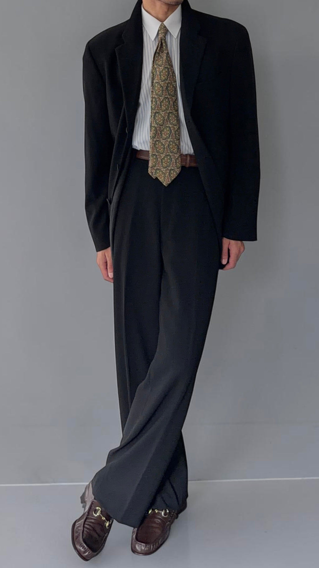 Emporio Armani 1990s 3B Draped Wool Suit - Size L Jacket / 34" Waist