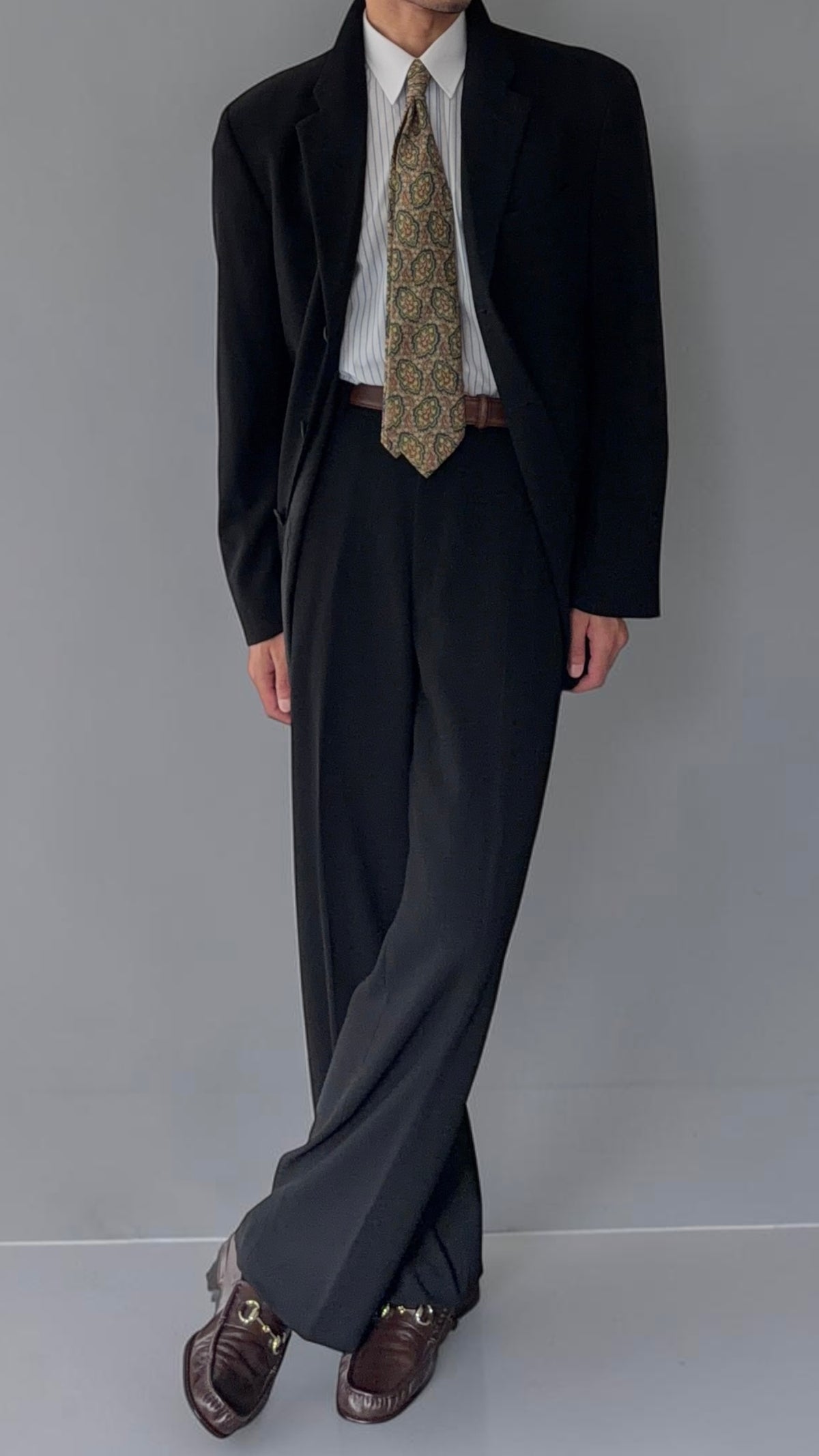 Emporio Armani 1990s 3B Draped Wool Suit - Size L Jacket / 34" Waist