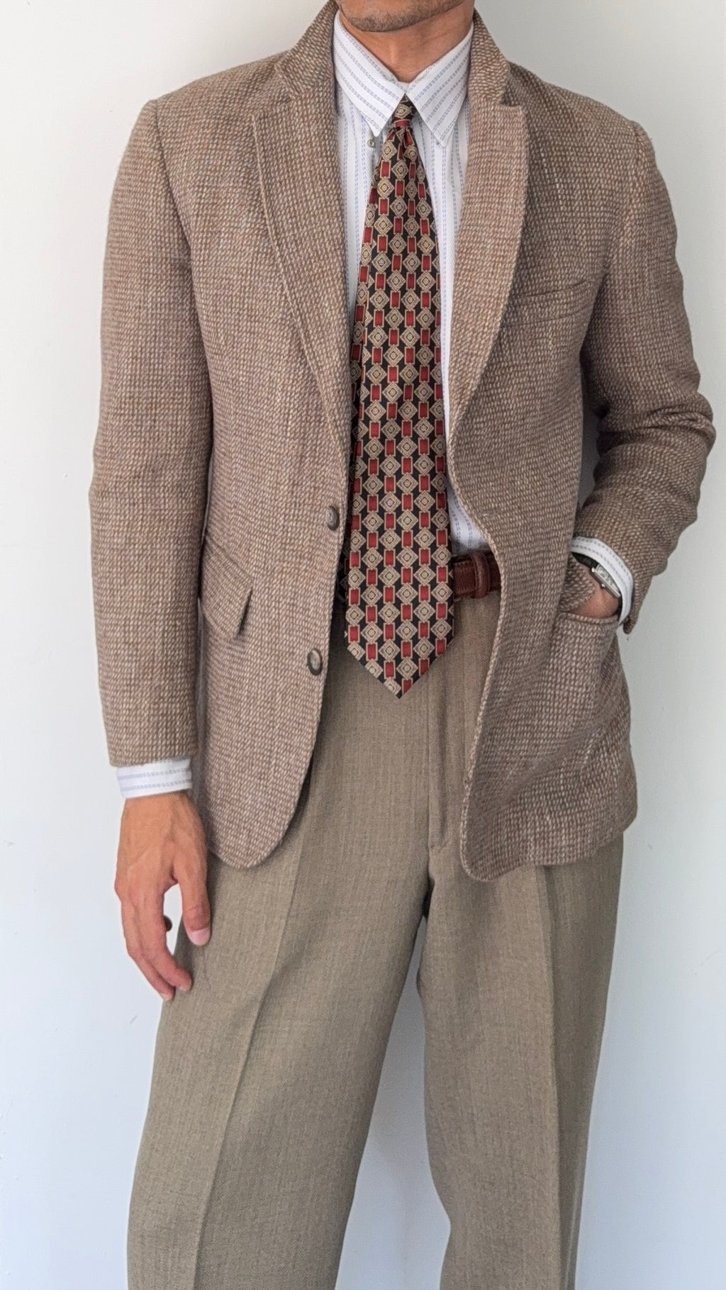 Brooks Brothers 1980s Textured Wool 2B Sports Jacket Blazer - Size S