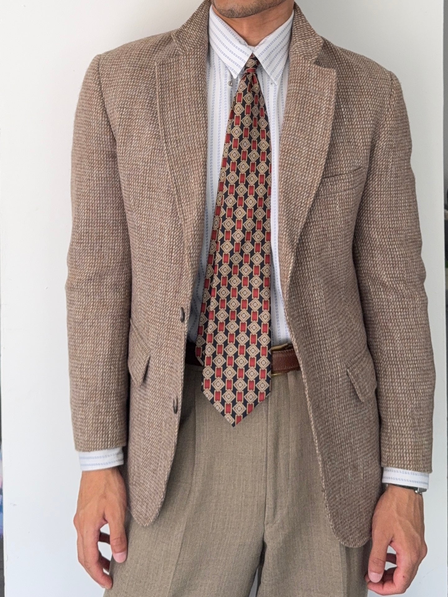 Brooks Brothers 1980s Textured Wool 2B Sports Jacket Blazer - Size S