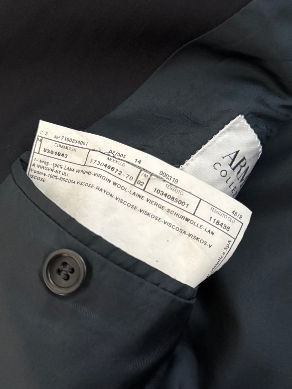 Armani 1990s 3B Super 150s Navy Pleated Wool Suit - Size M Jacket / 32" Waist