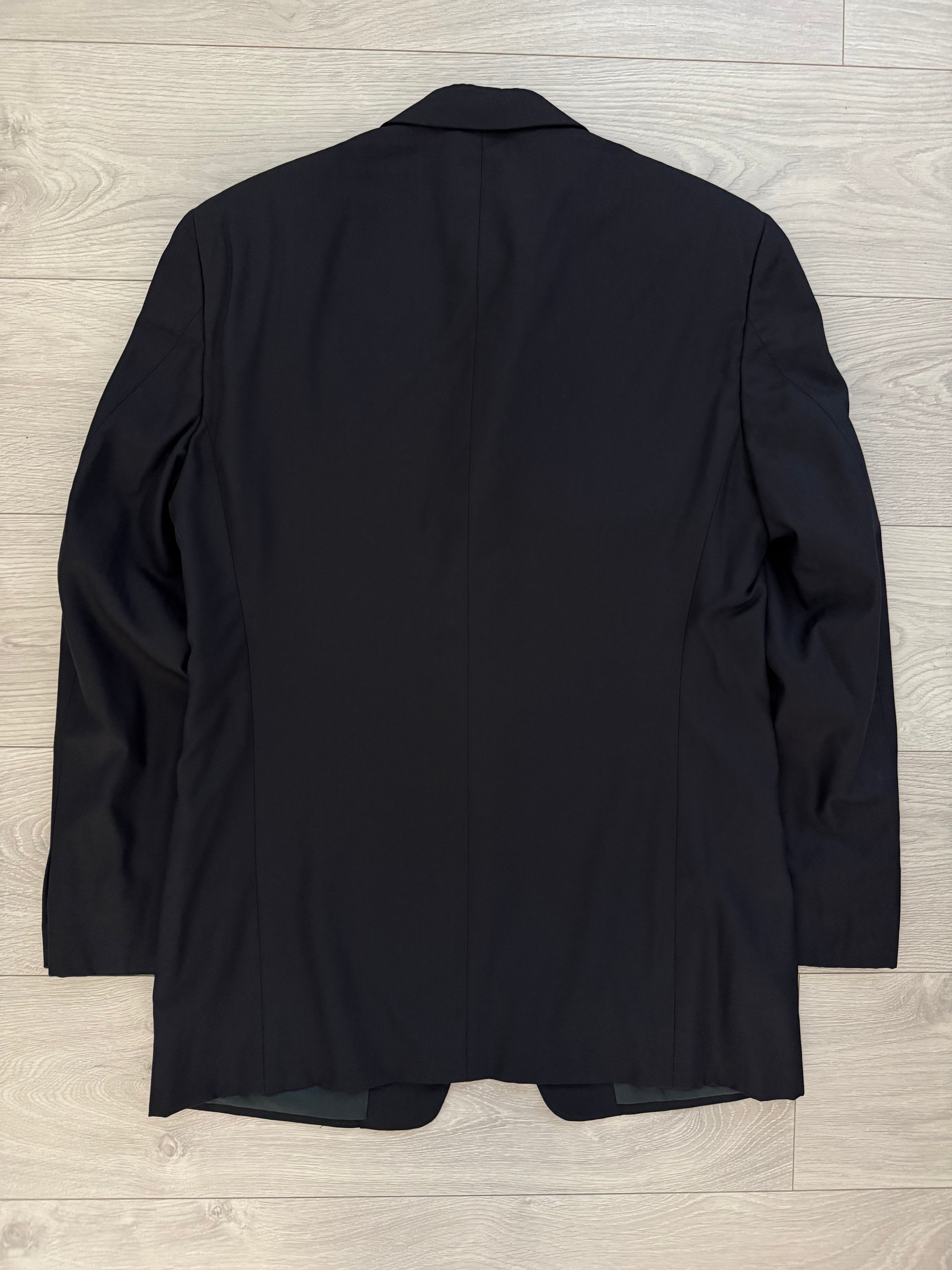 Armani 1990s 3B Super 150s Navy Pleated Wool Suit - Size M Jacket / 32" Waist