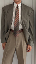 Giorgio Armani 1980s 2B Taupe Sage Olive Wool Textured Sport Jacket Blazer - Size XL