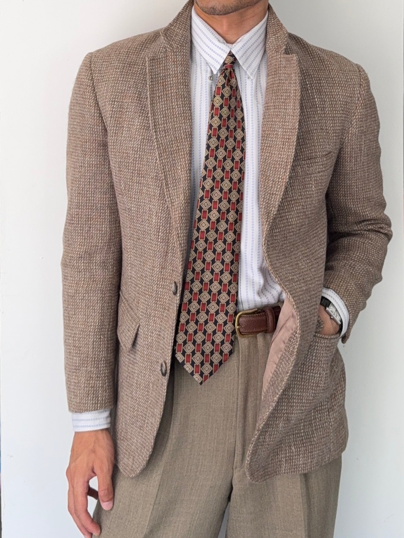 Brooks Brothers 1980s Textured Wool 2B Sports Jacket Blazer - Size S